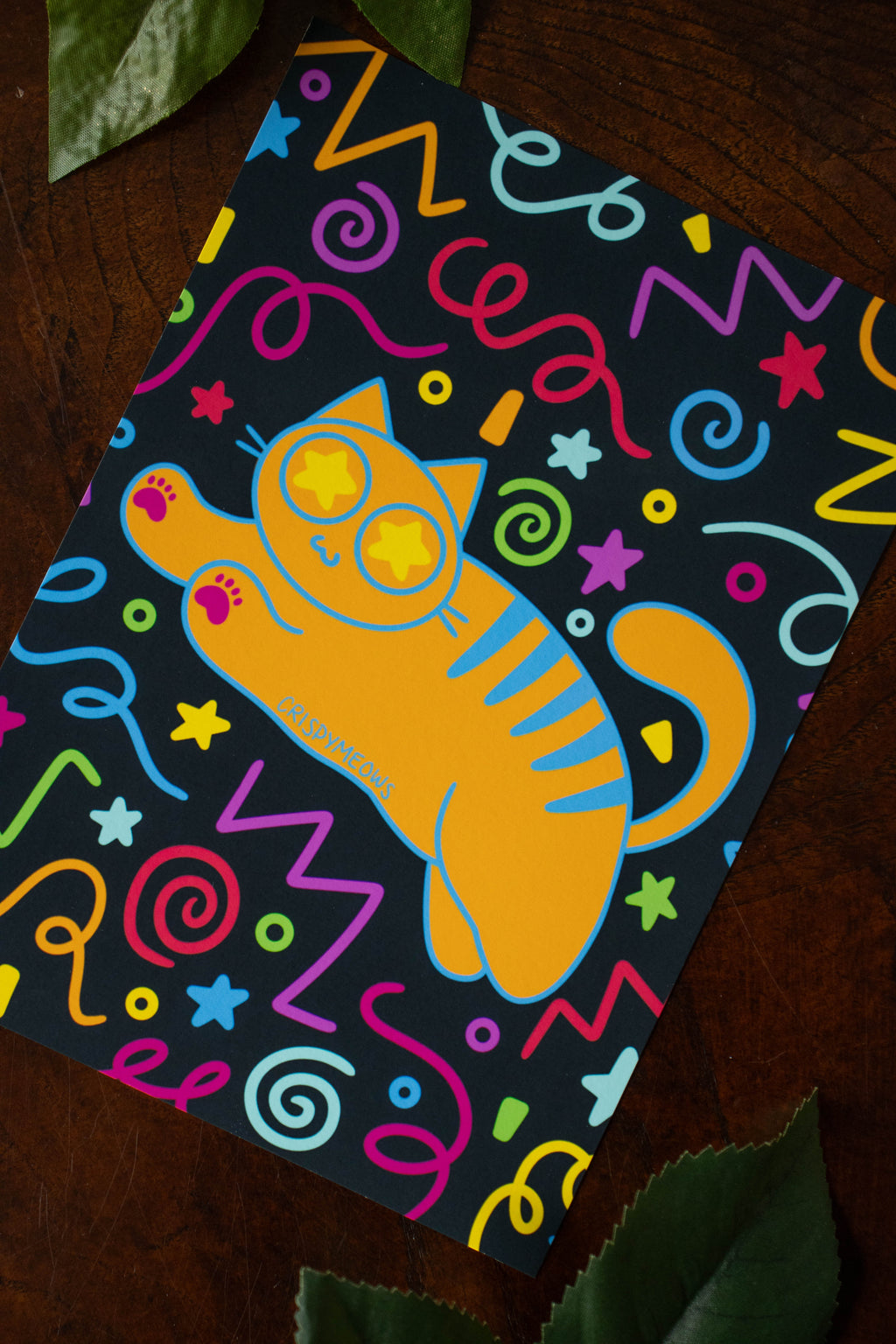 90s Nostalgia Cat, 5 x 7 Print