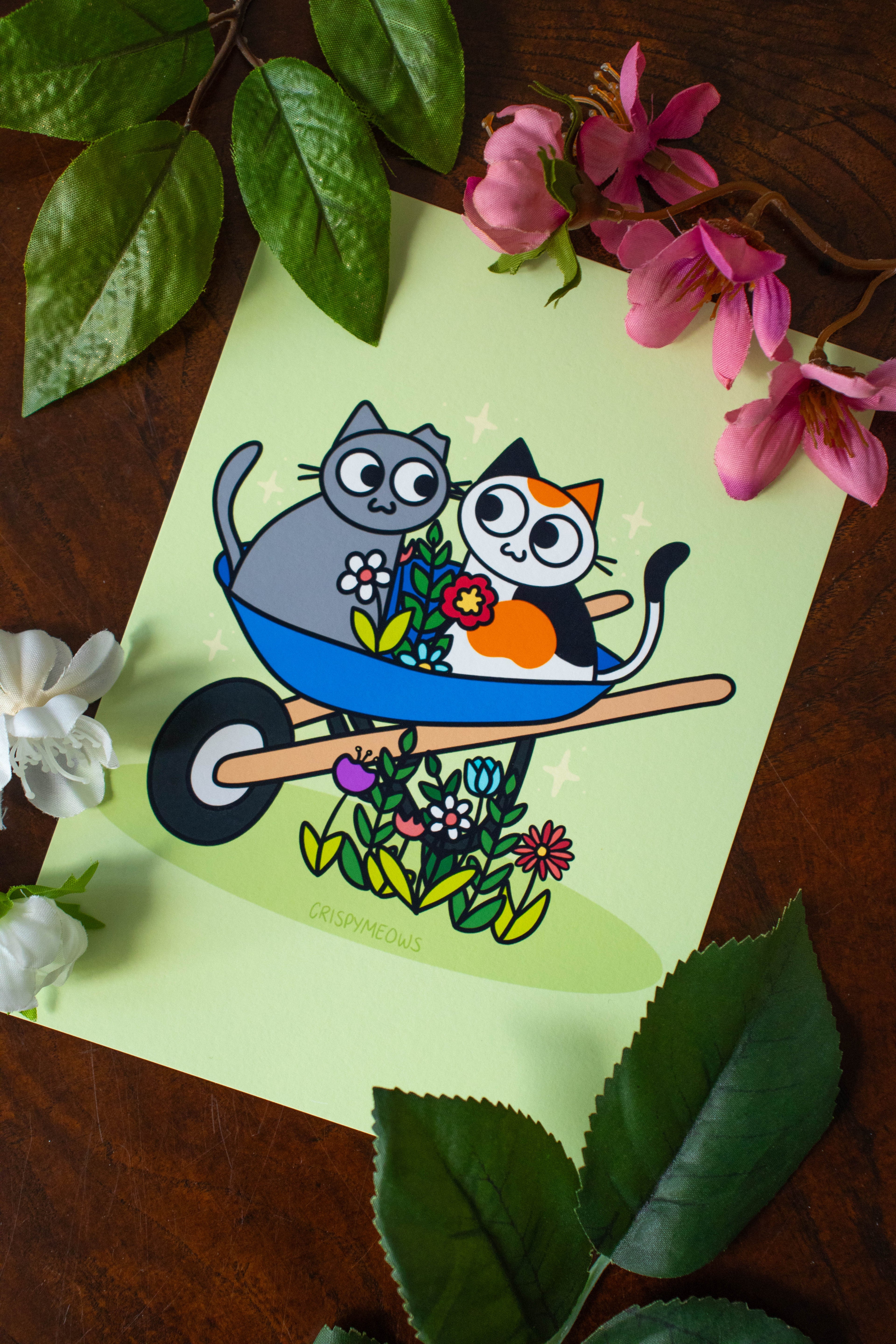 Rolling in the Garden, 5 x 7 Print