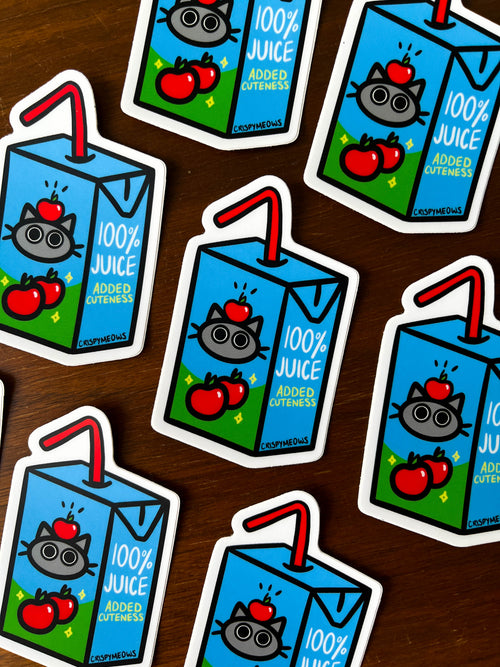 Apple Juice Cat Sticker