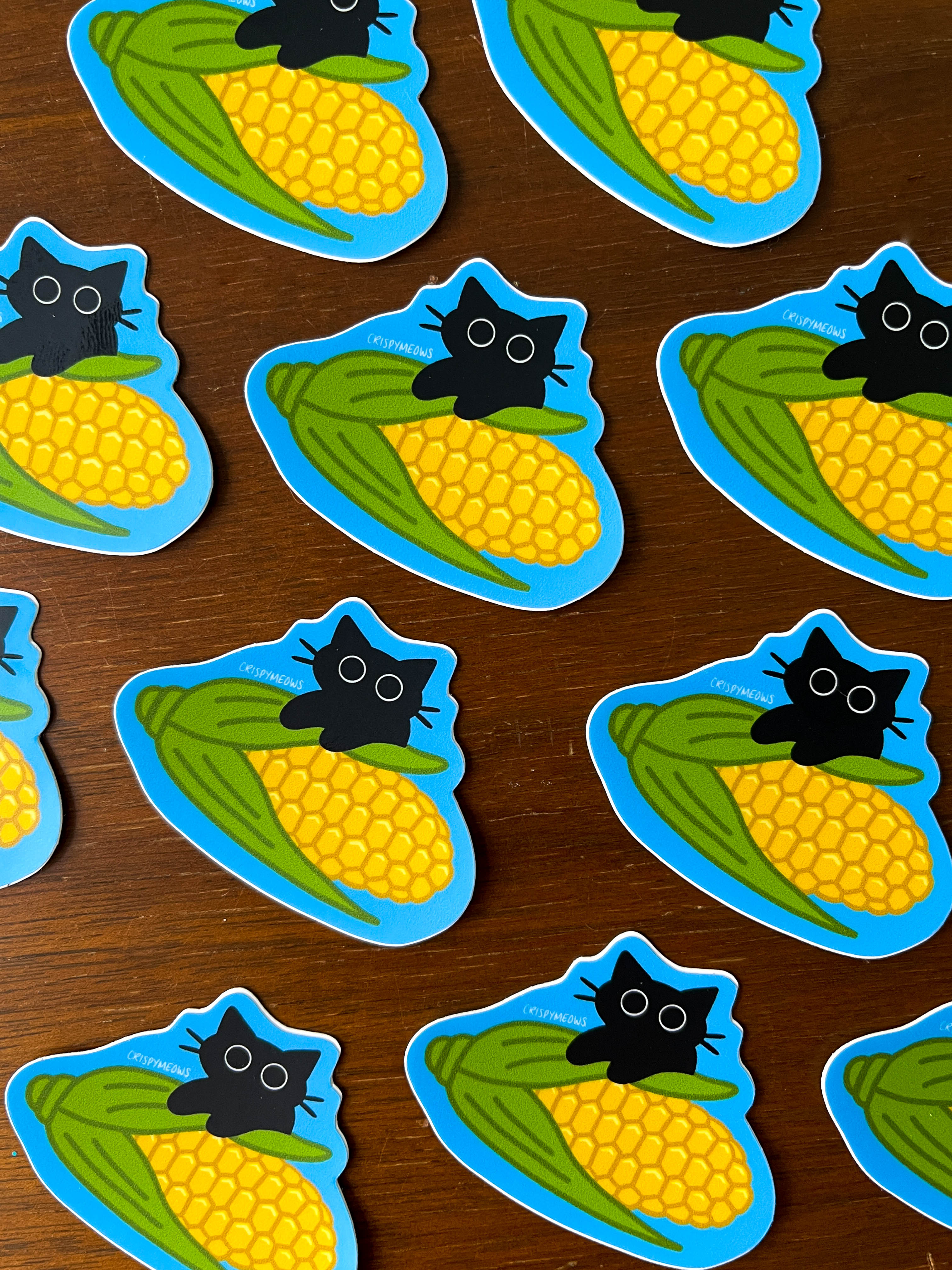 Cat On The Cobb Sticker