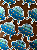 Alien Cat Invasion Sticker