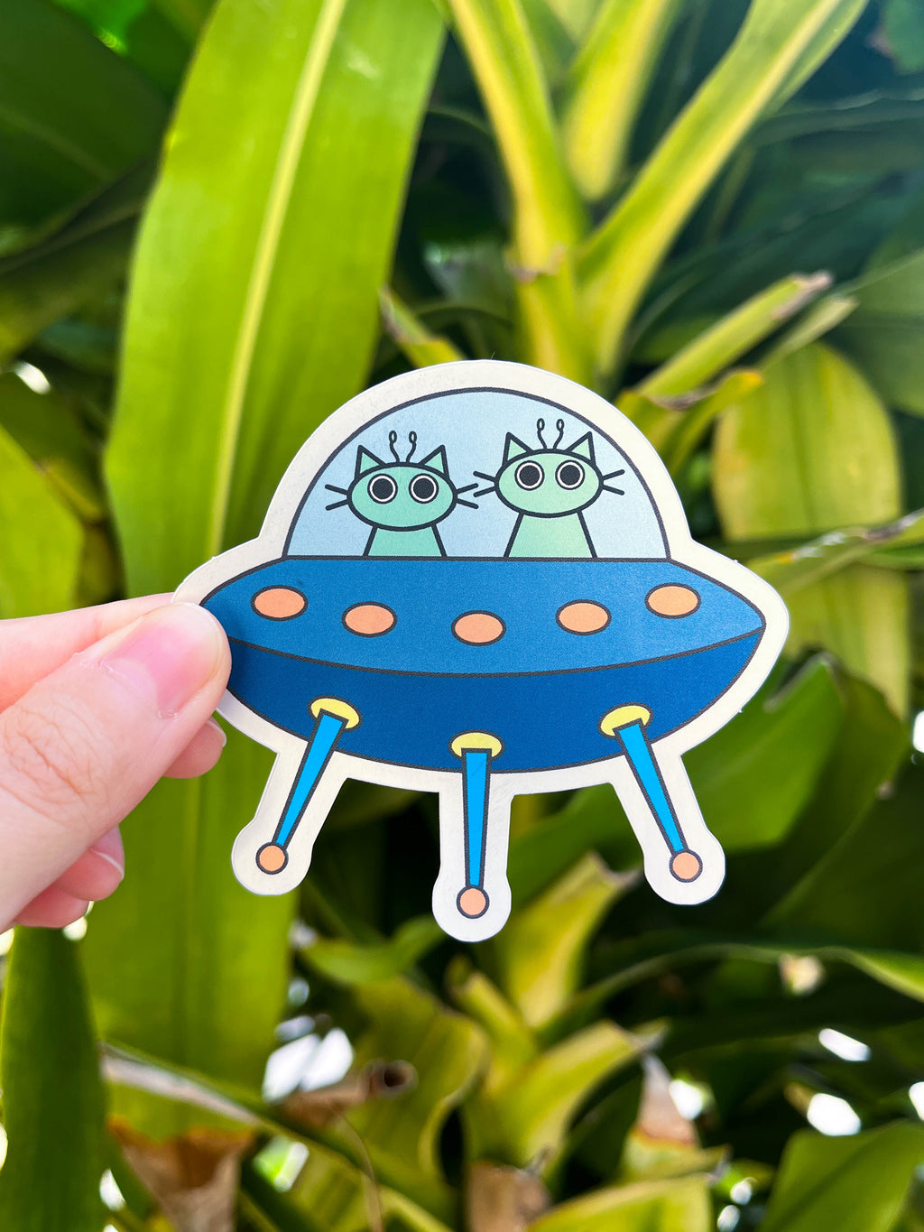 Alien Cat Invasion Sticker