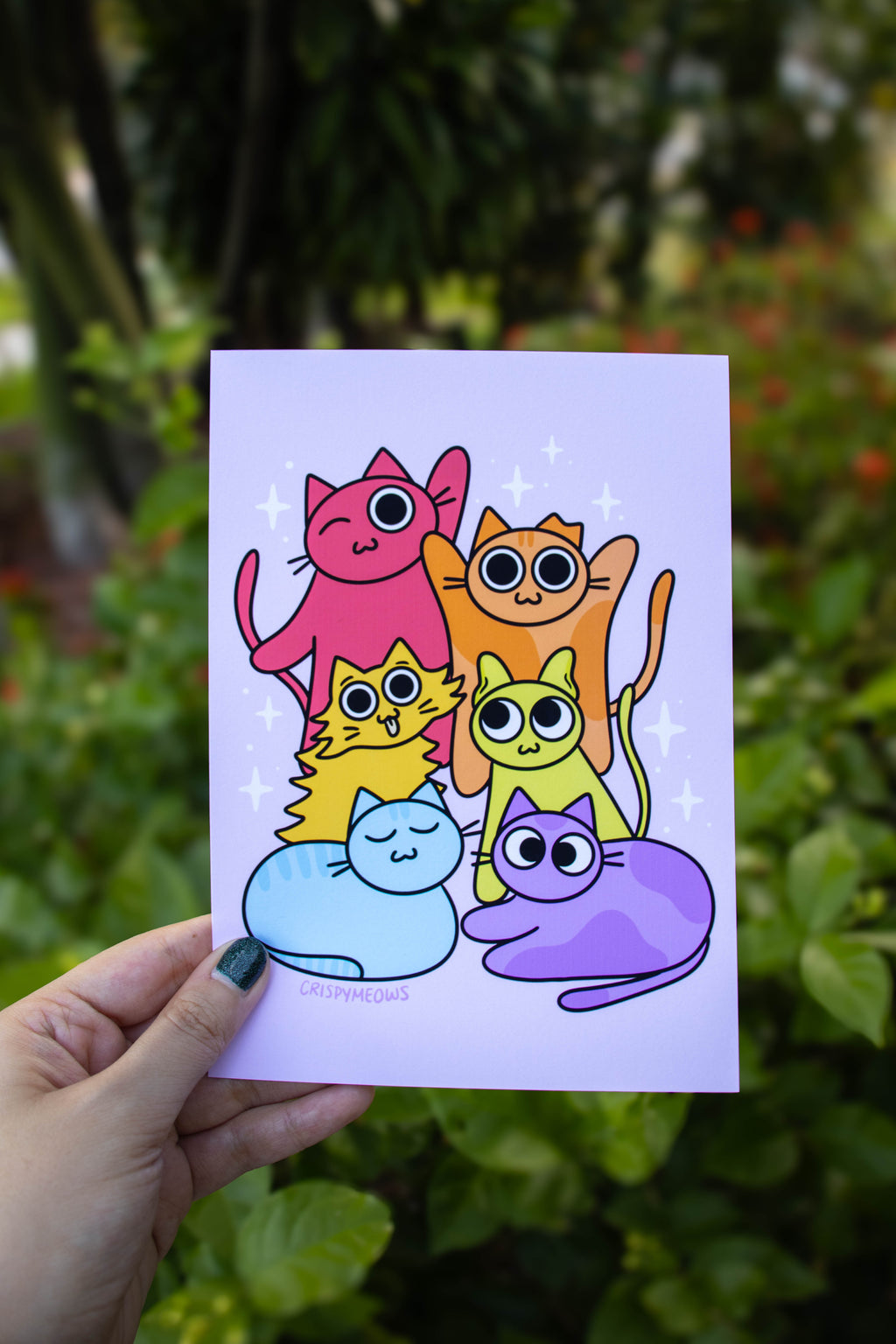 Rainbow Cats, 5 x 7 Print