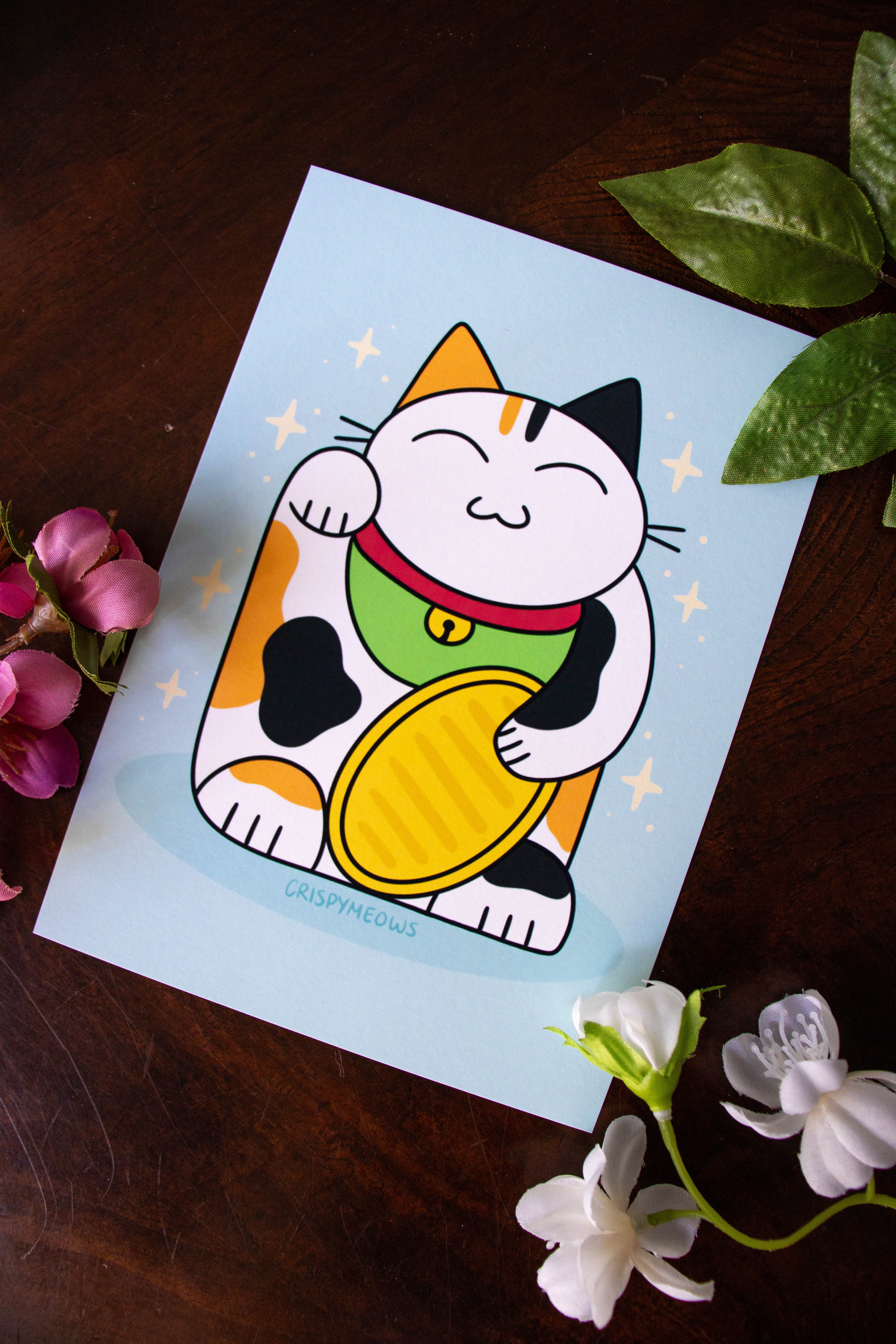 Lucky Cat 2.0, 5 x 7 Print