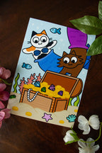 Purrmaids Find Treasure, 5 x 7 Print