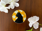 Black Cat With Jasmine Flowers Sticker