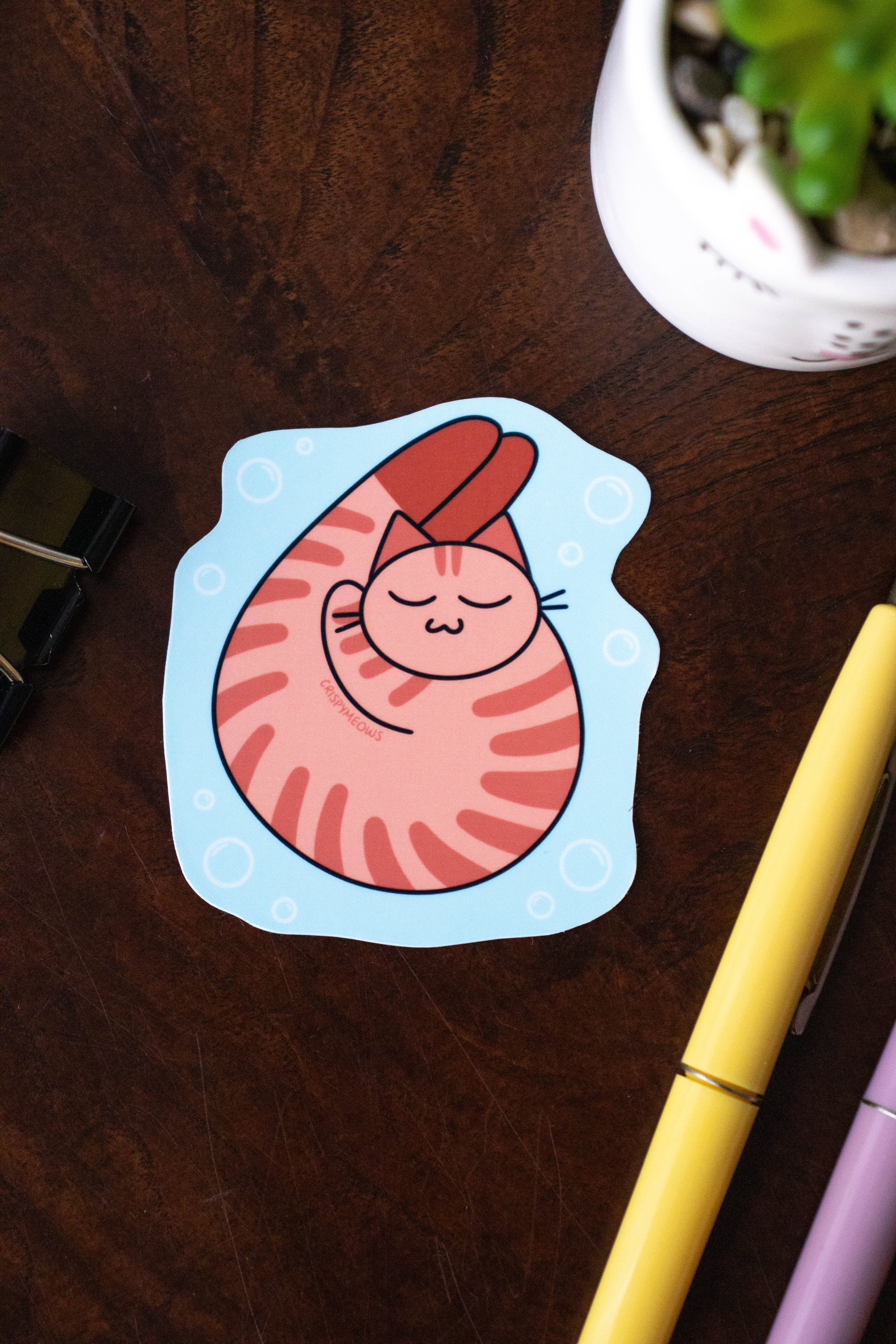 Shrimp Cat Sticker