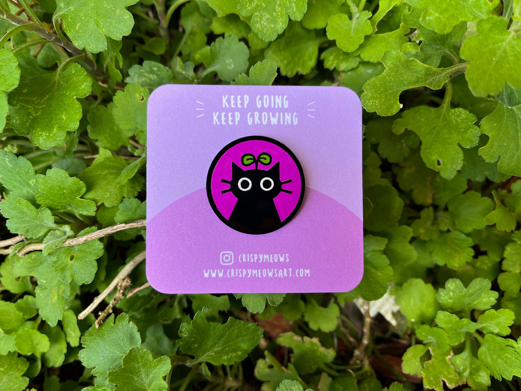 Keep Going, Keep Growing Cat Enamel Pin