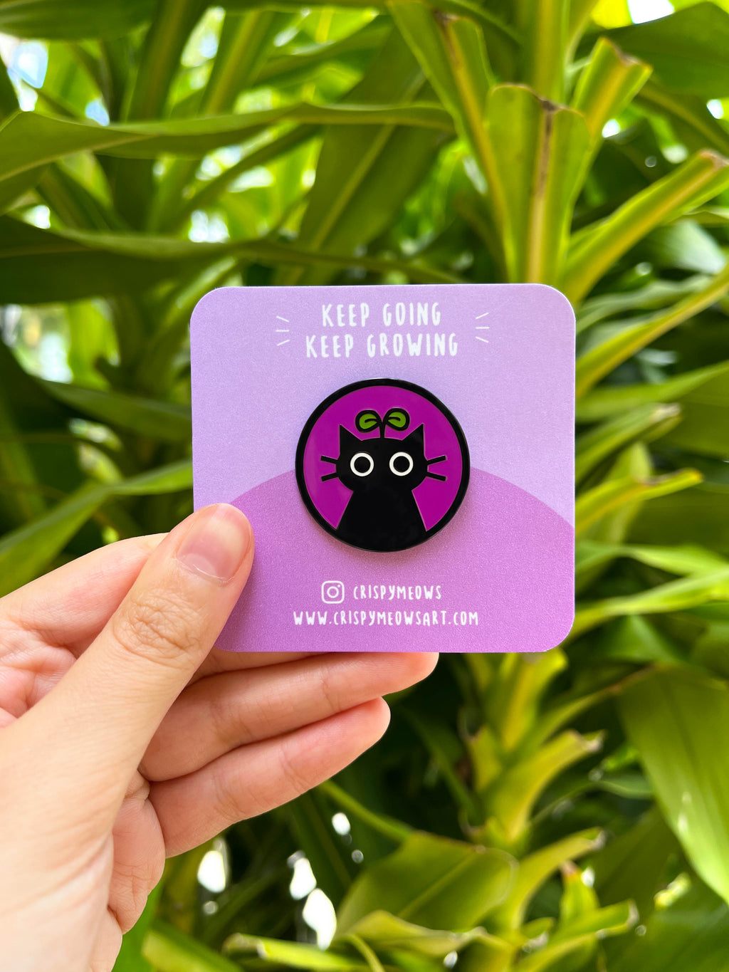 Keep Going, Keep Growing Cat Enamel Pin