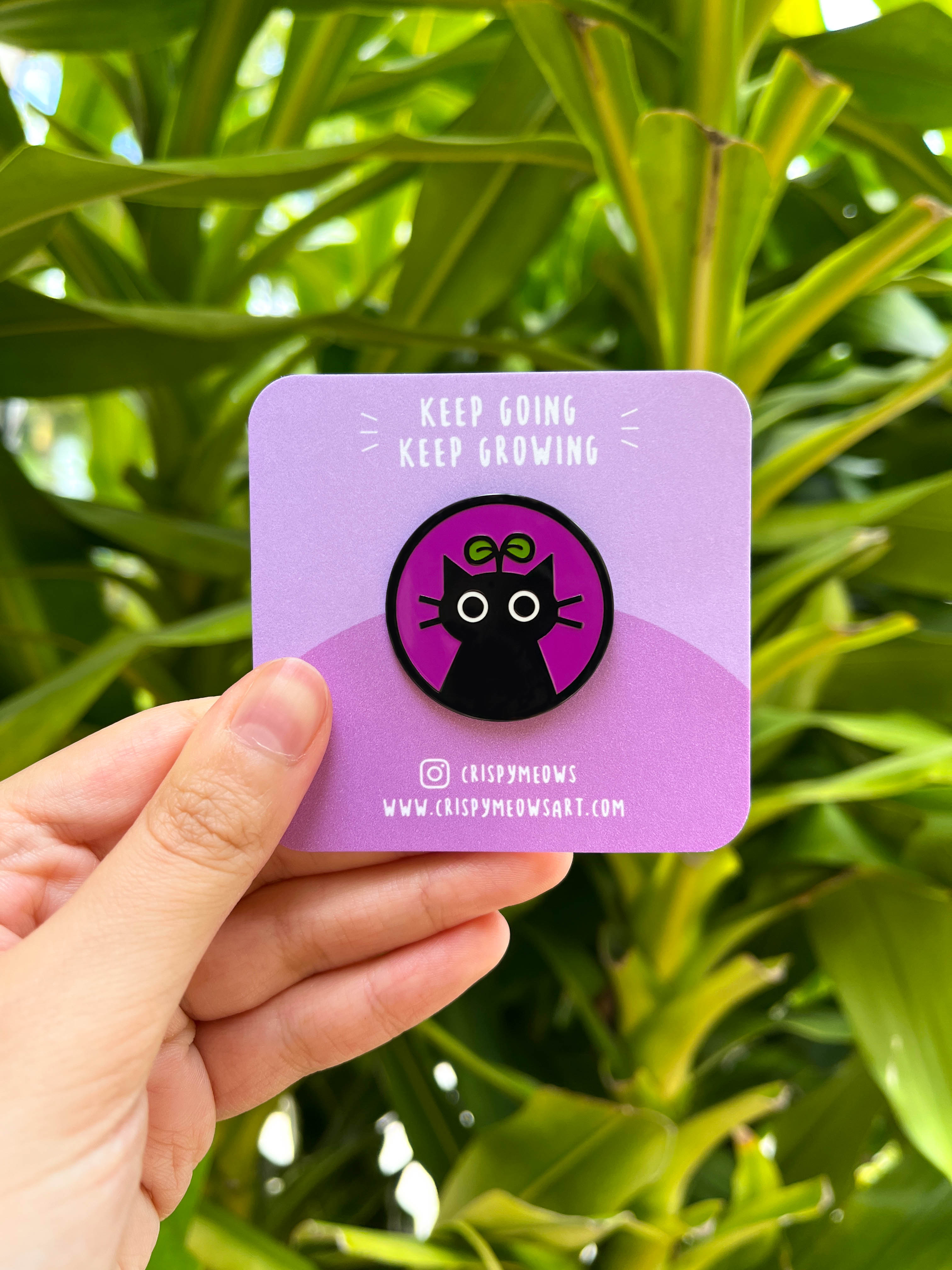 Keep Going, Keep Growing Cat Enamel Pin