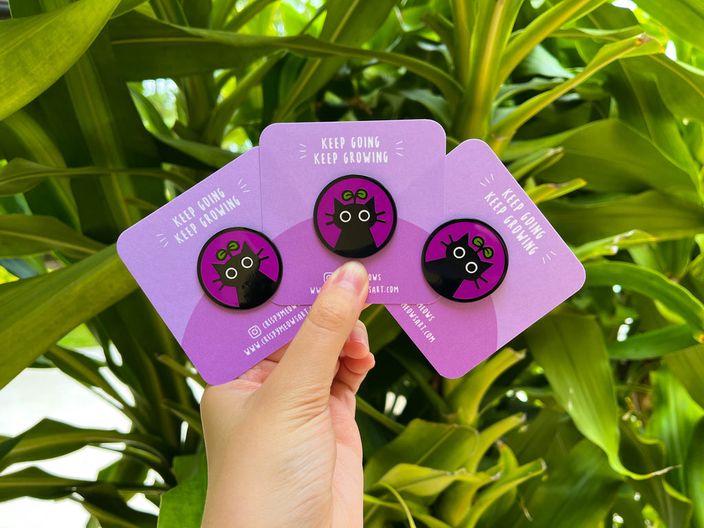 Keep Going, Keep Growing Cat Enamel Pin