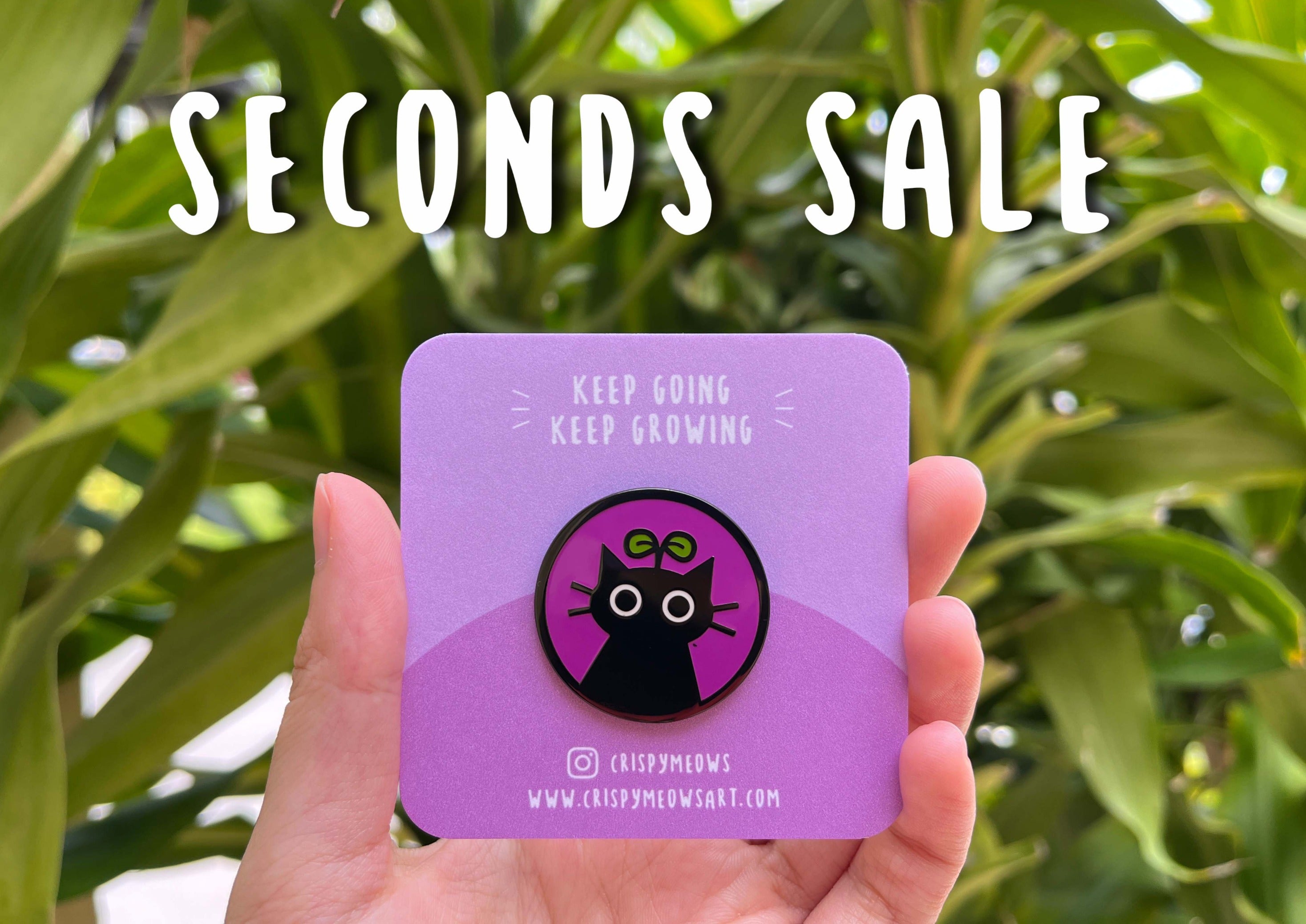 B Grade Keep Going, Keep Growing Cat Enamel Pin