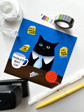 Business Cat, 5 x 5 Art Print