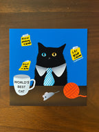 Business Cat, 5 x 5 Art Print