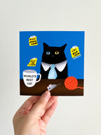 Business Cat, 5 x 5 Art Print
