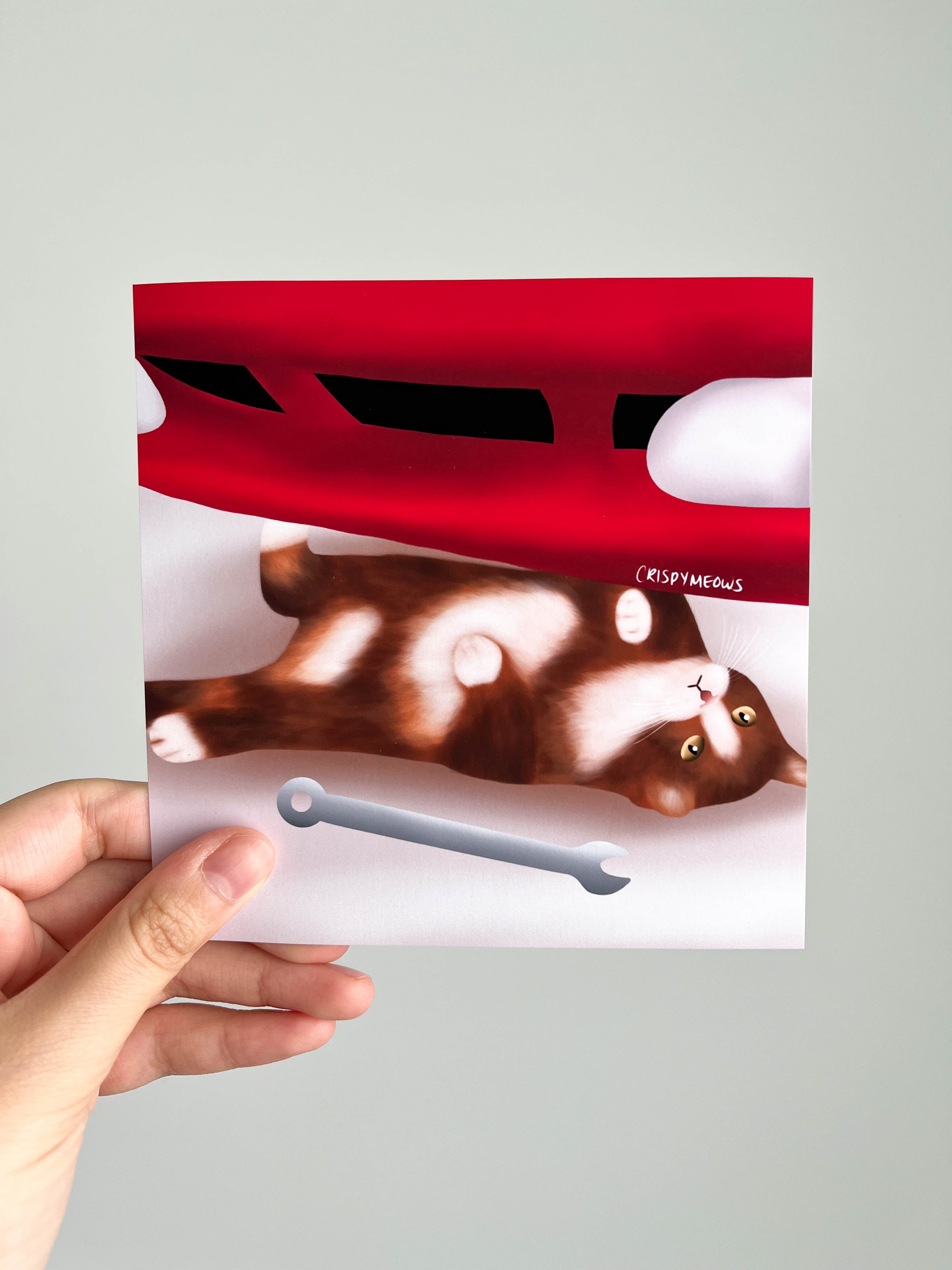 Meowchanic, 5 x 5 Art Print