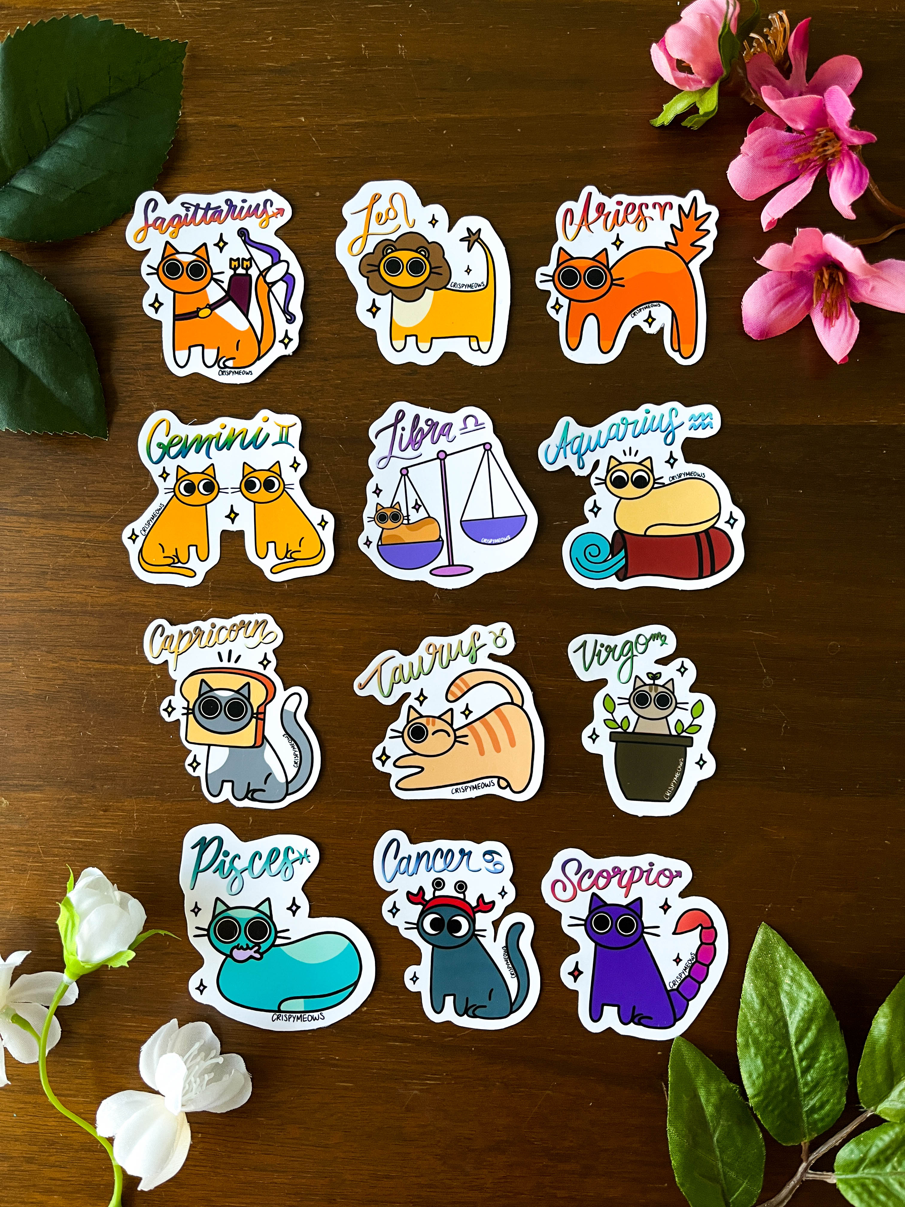 Zodiac Cat Stickers