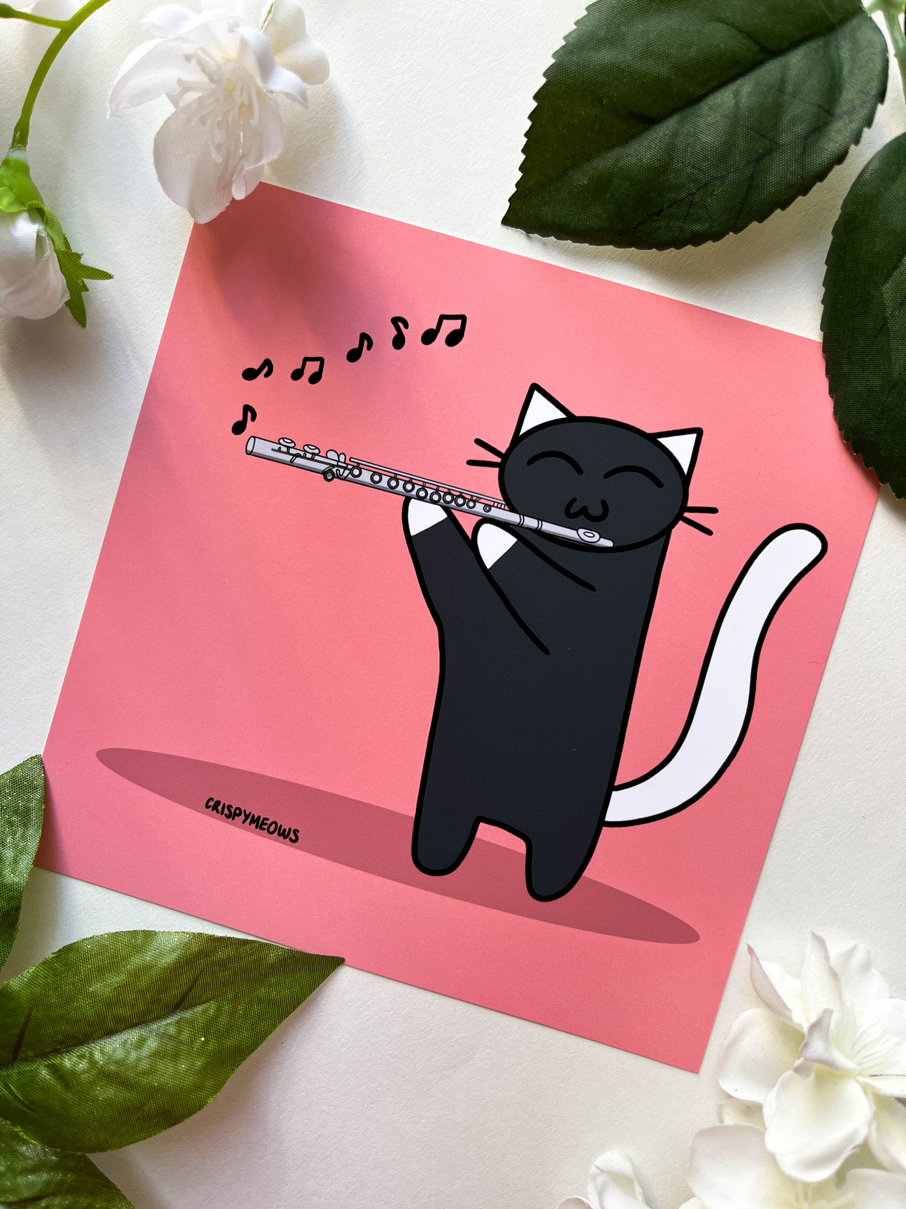 Cats Playing Instruments 5 x 5 Print