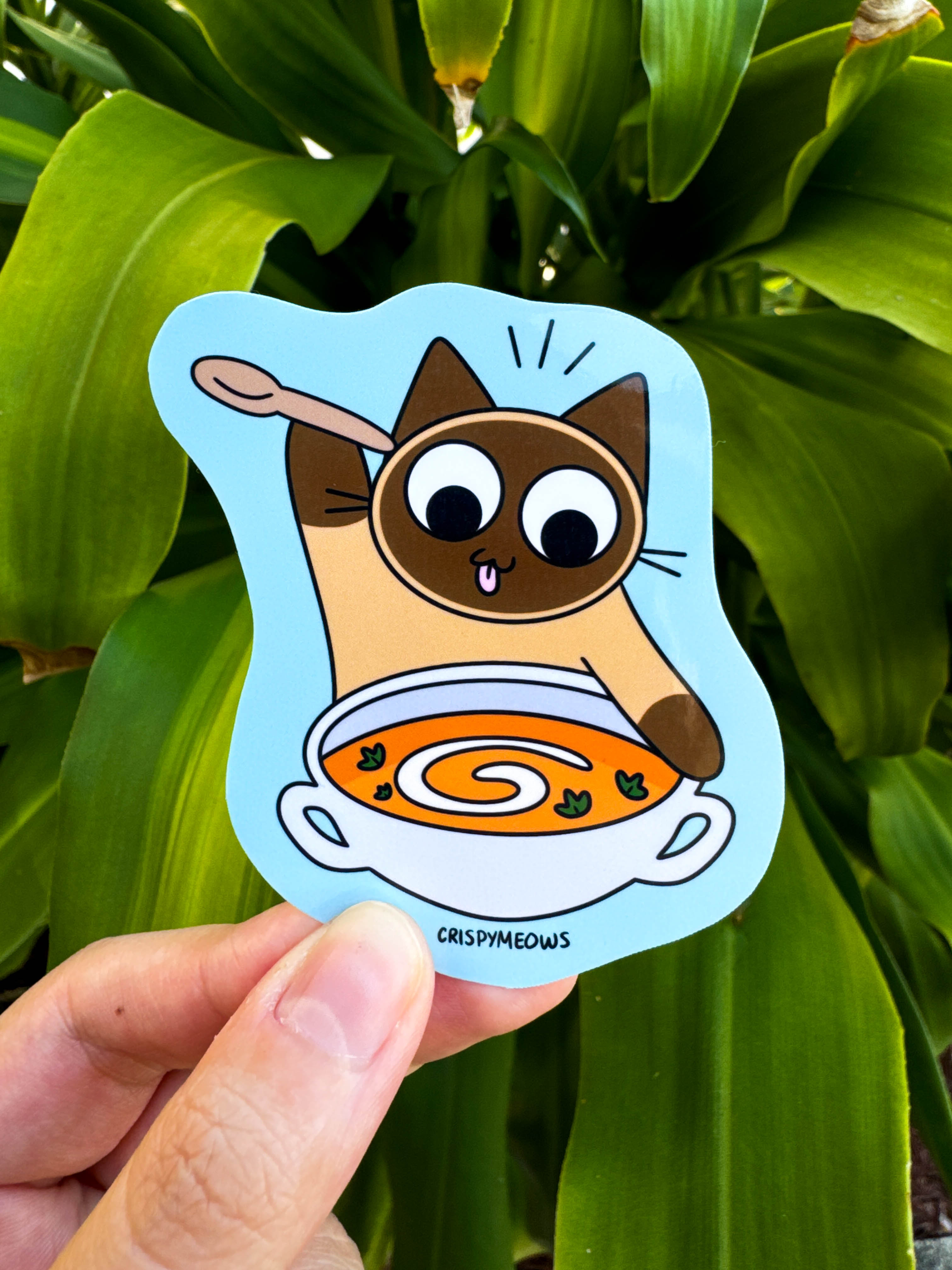 I Love Soup Cat Sticker