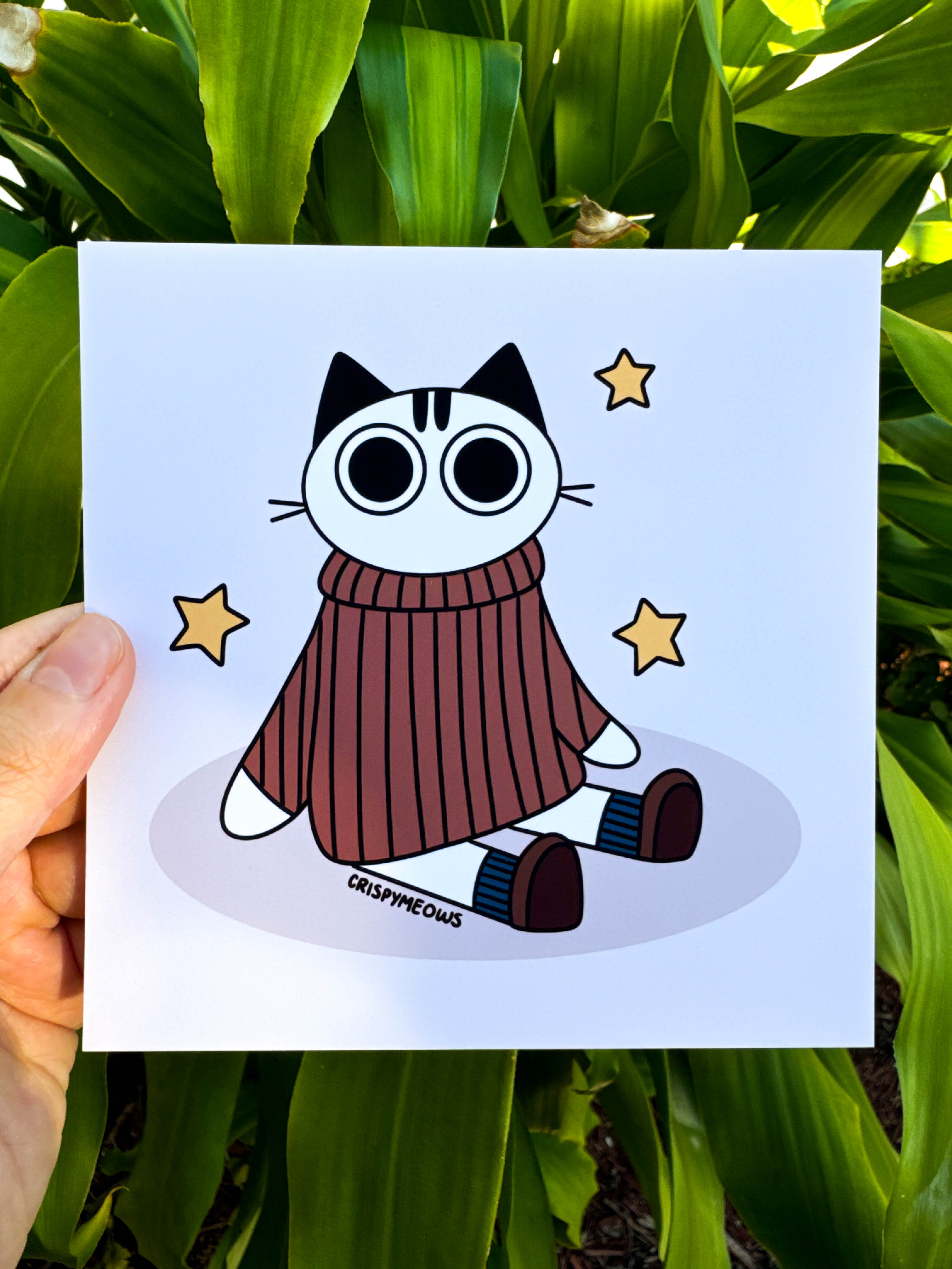 Cozy Sweater Cat, 5x5 Print