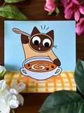 I Love Soup Cat, 5x5 Print