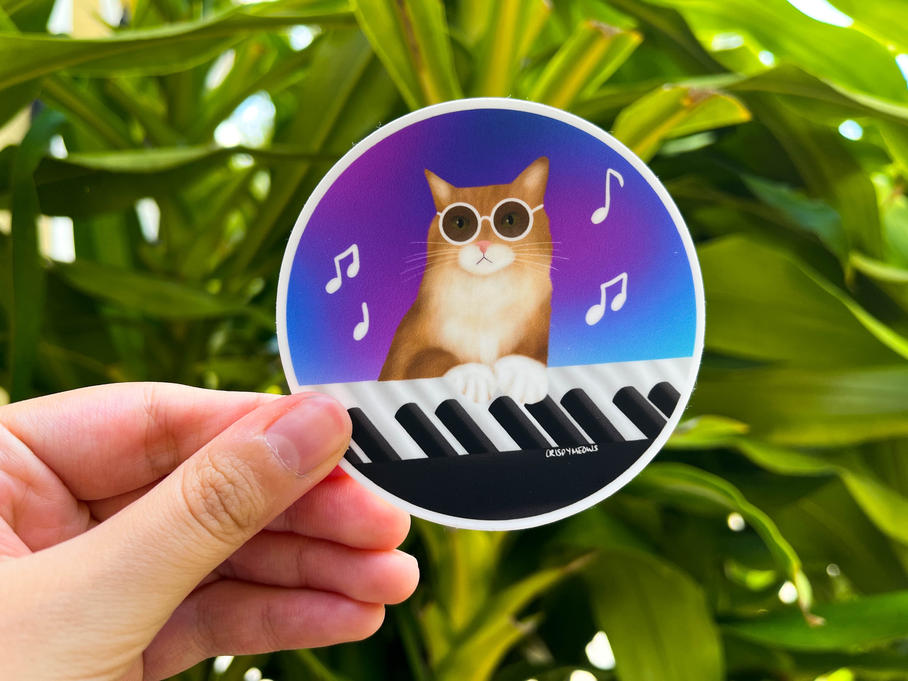 Piano Cat Sticker