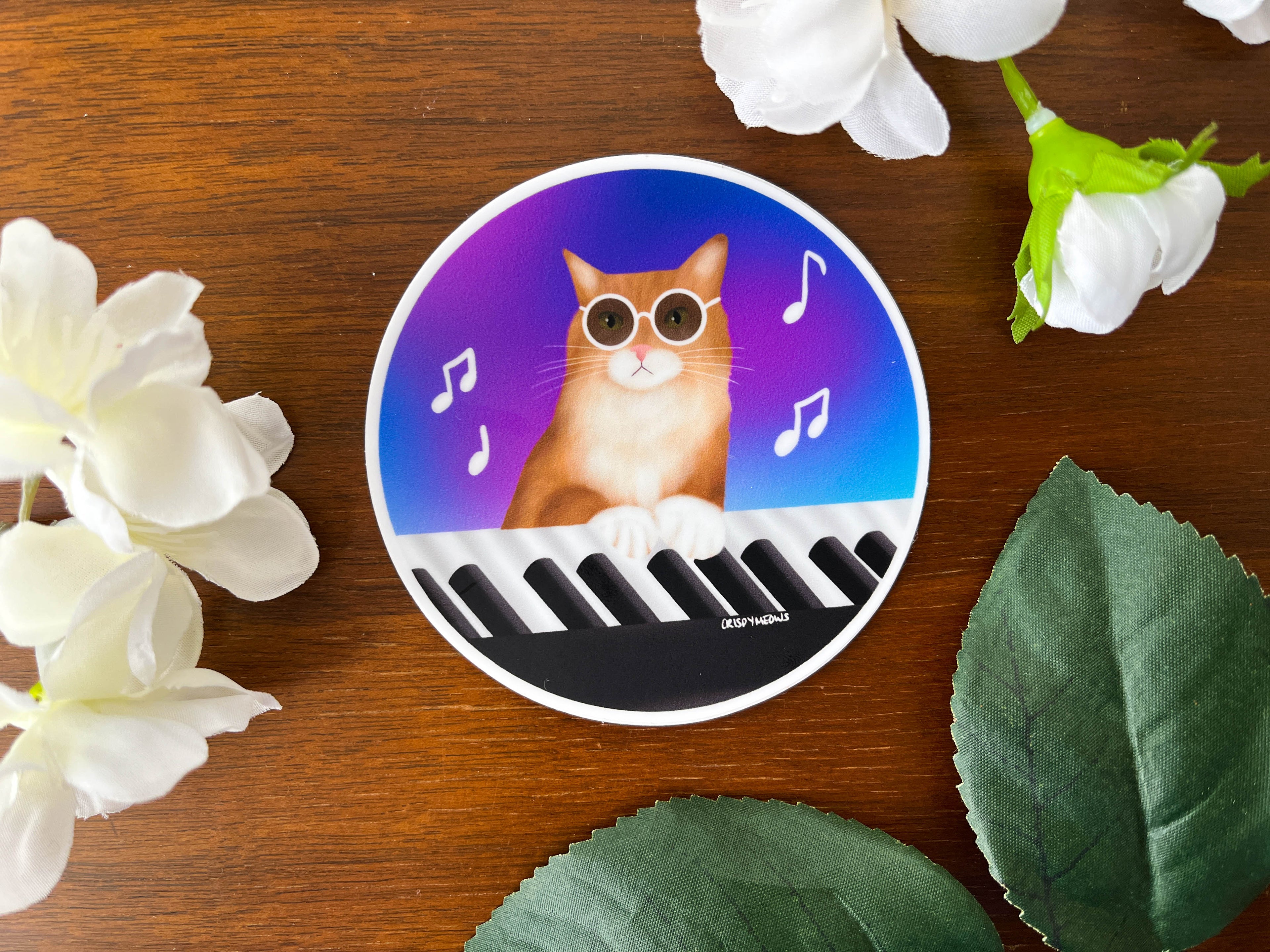 Piano Cat Sticker