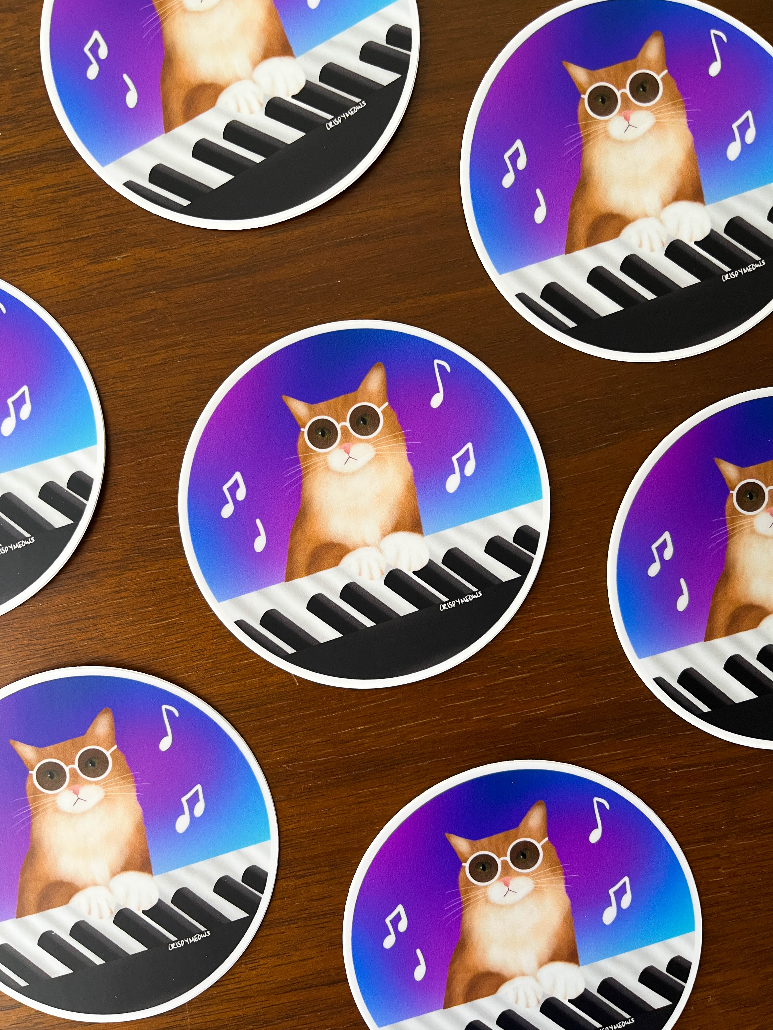 Piano Cat Sticker