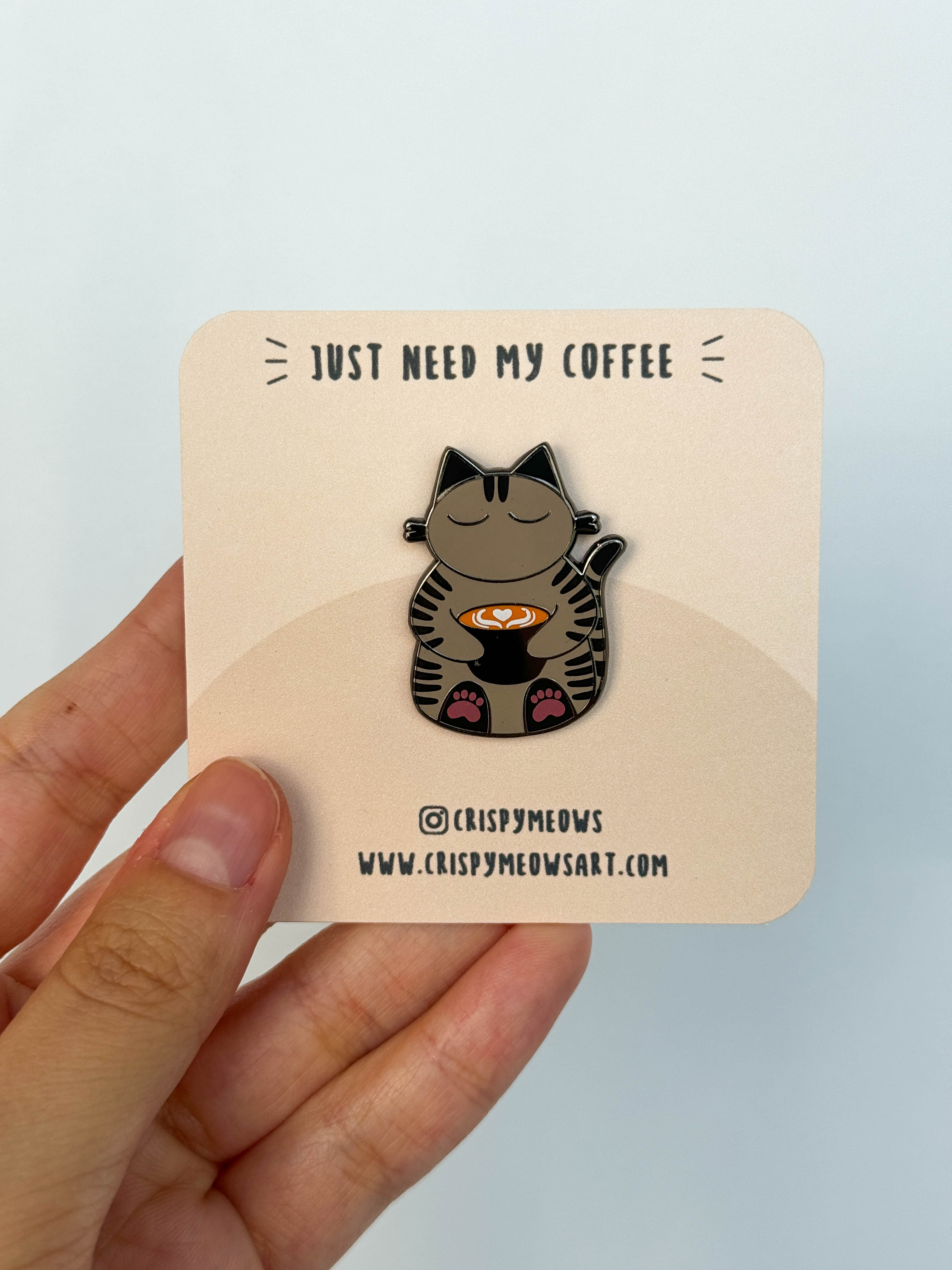 Latte Cat Enamel Pin