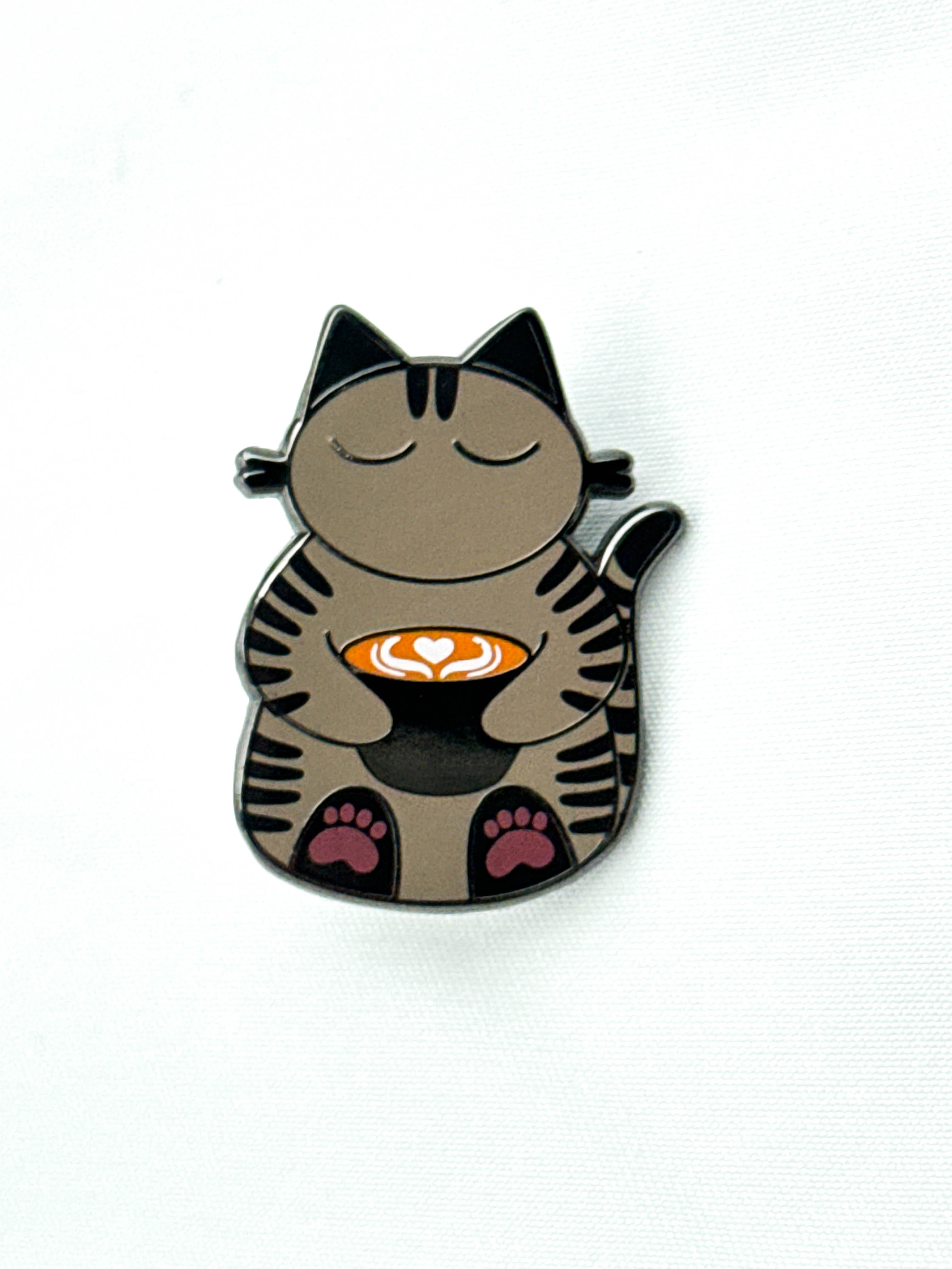 Latte Cat Enamel Pin