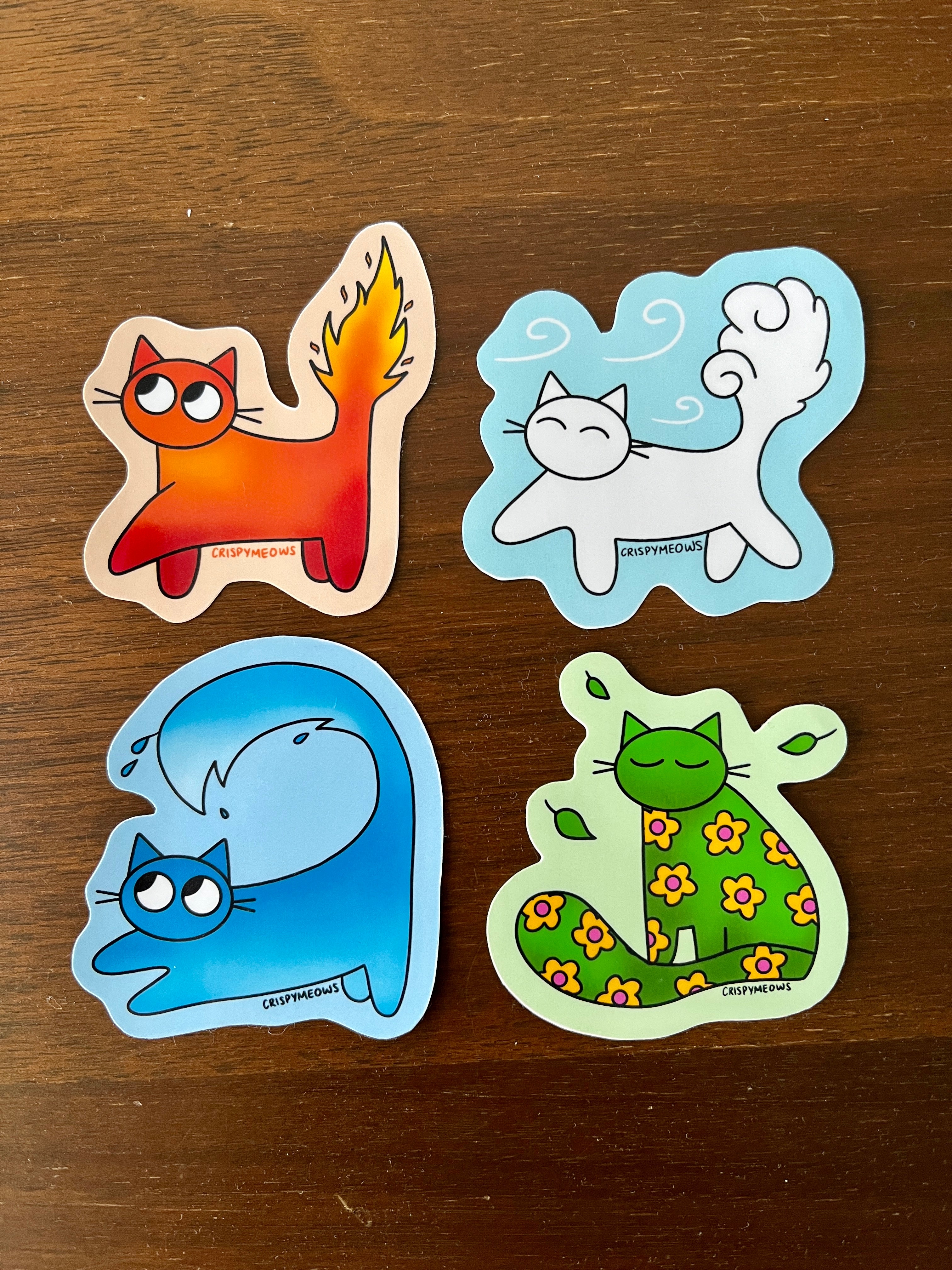 Elemental Cat Stickers