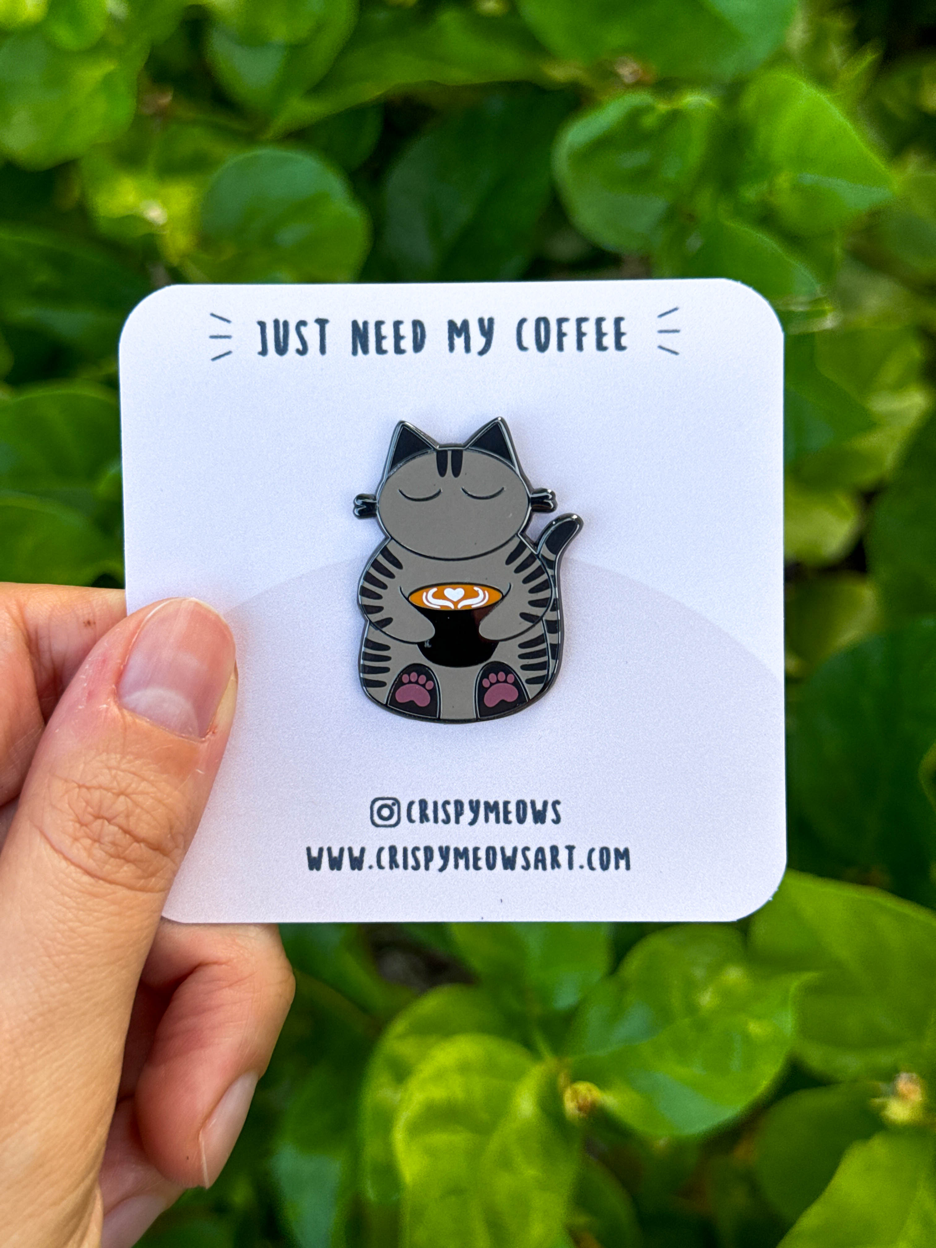 Latte Cat Enamel Pin