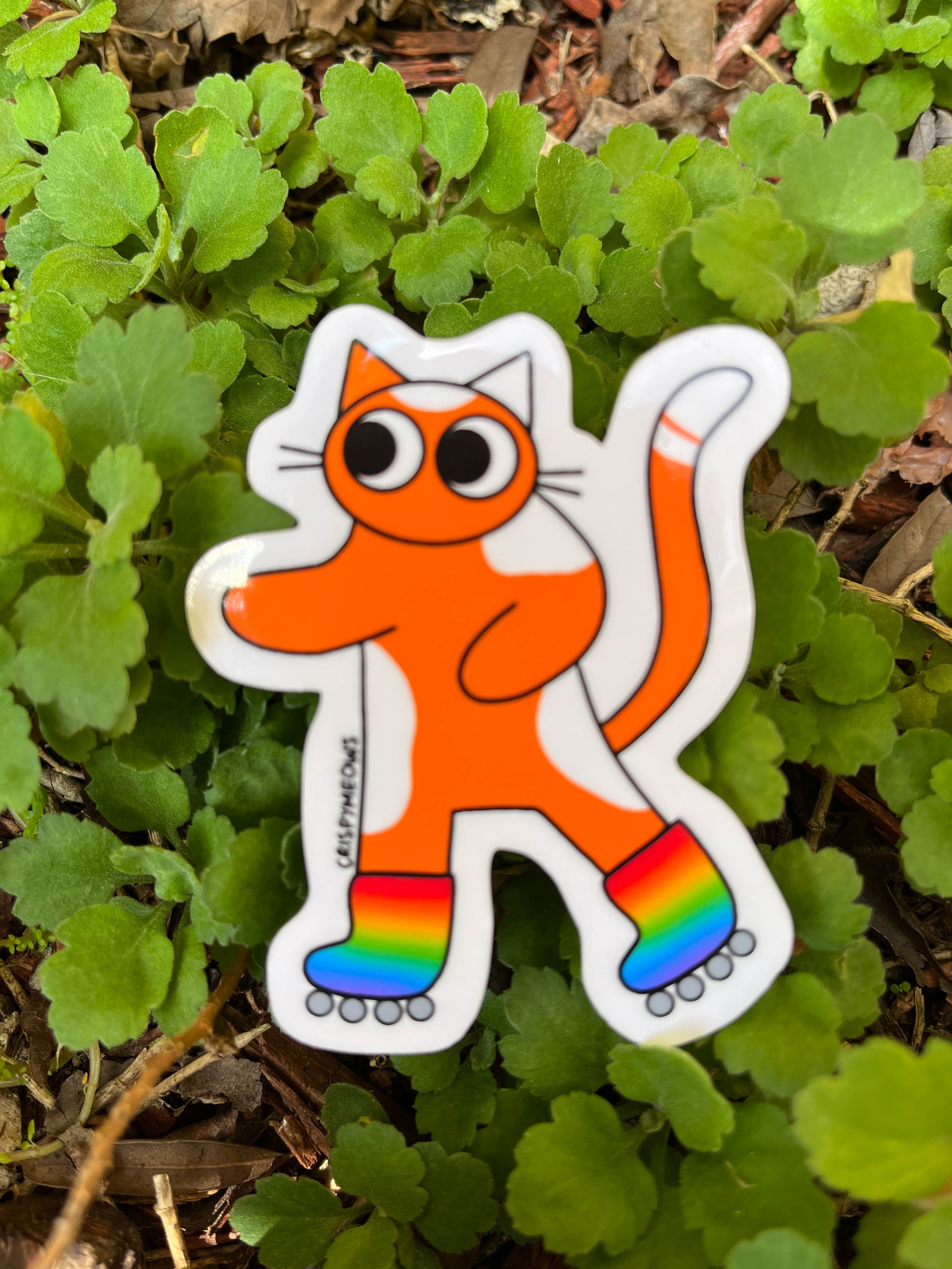 Roller Blading Cat Sticker