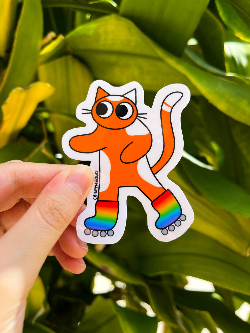 Roller Blading Cat Sticker