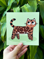 Bengal Cat Print, 5x5 Print