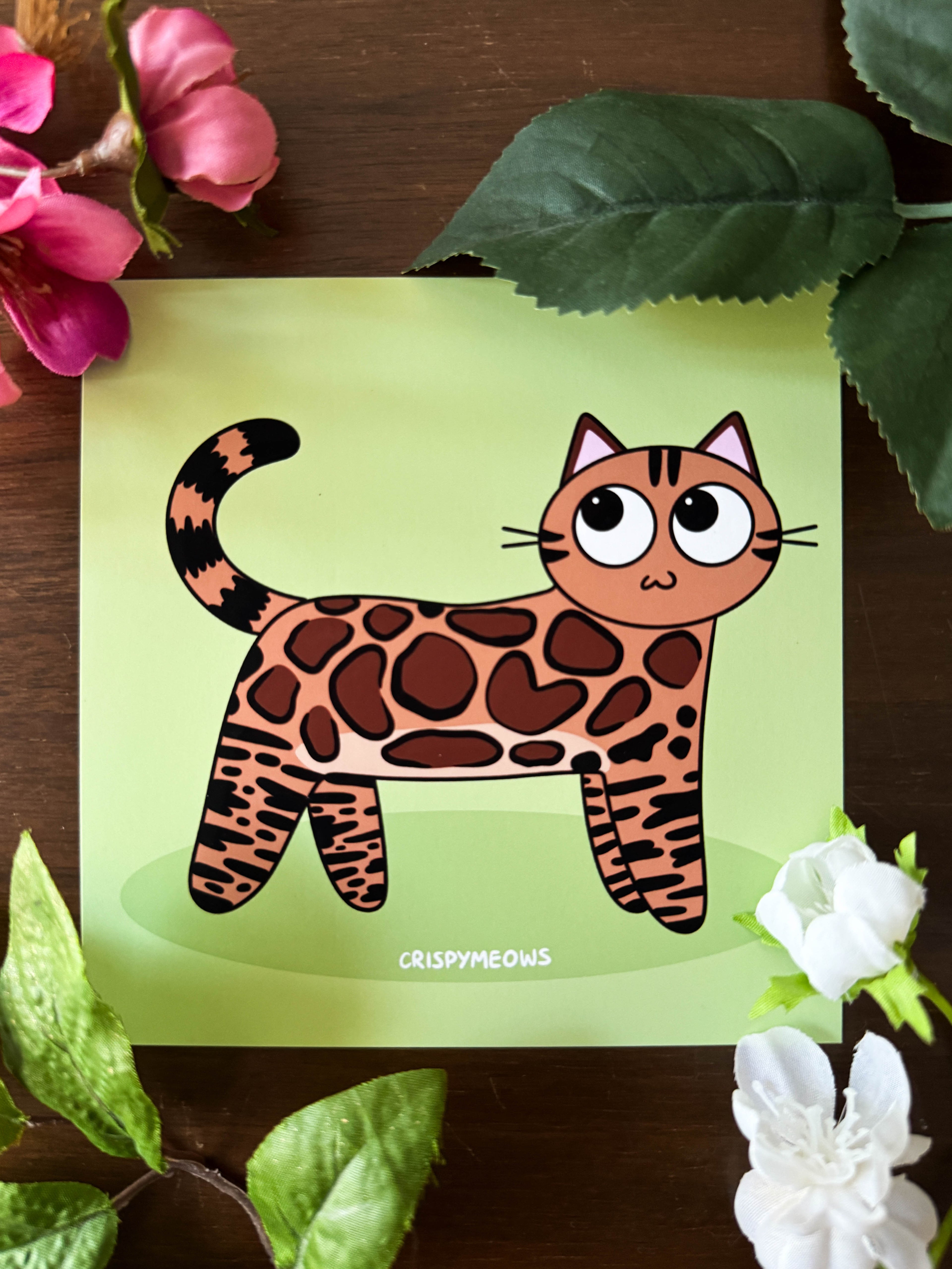 Bengal Cat Print, 5x5 Print