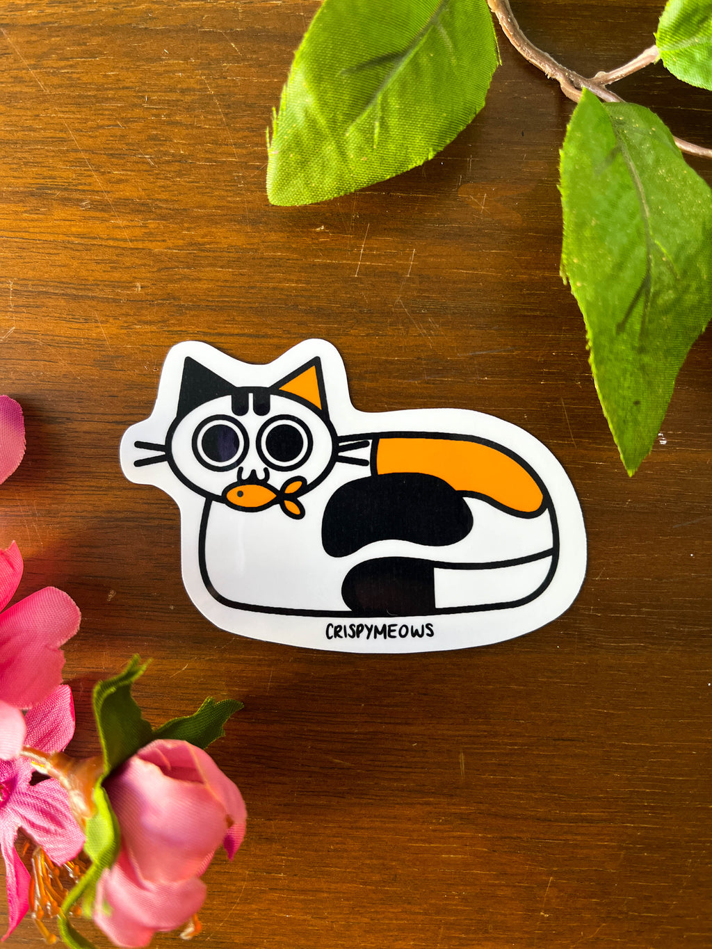 Cat With Fish Sticker