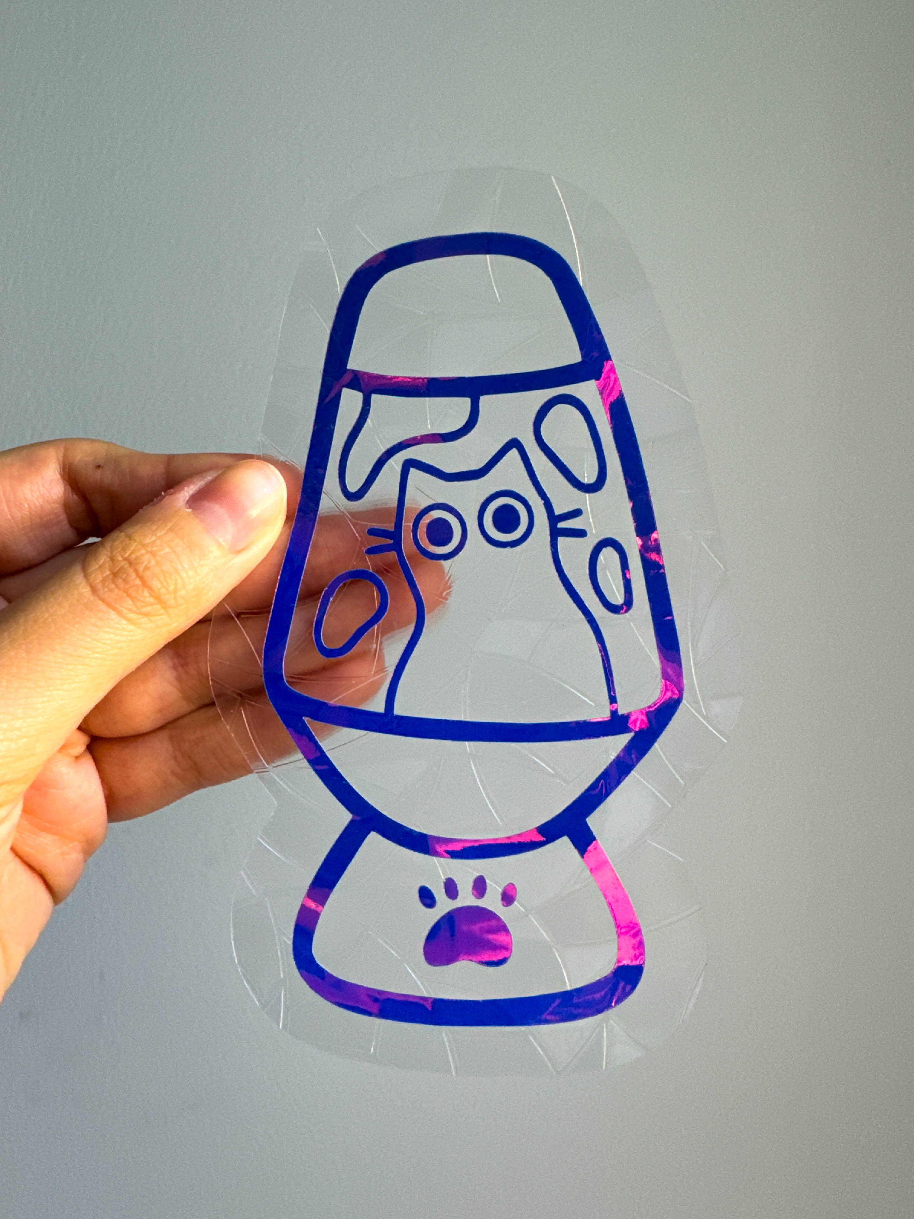 Lava Lamp Cat Suncatcher Window Sticker