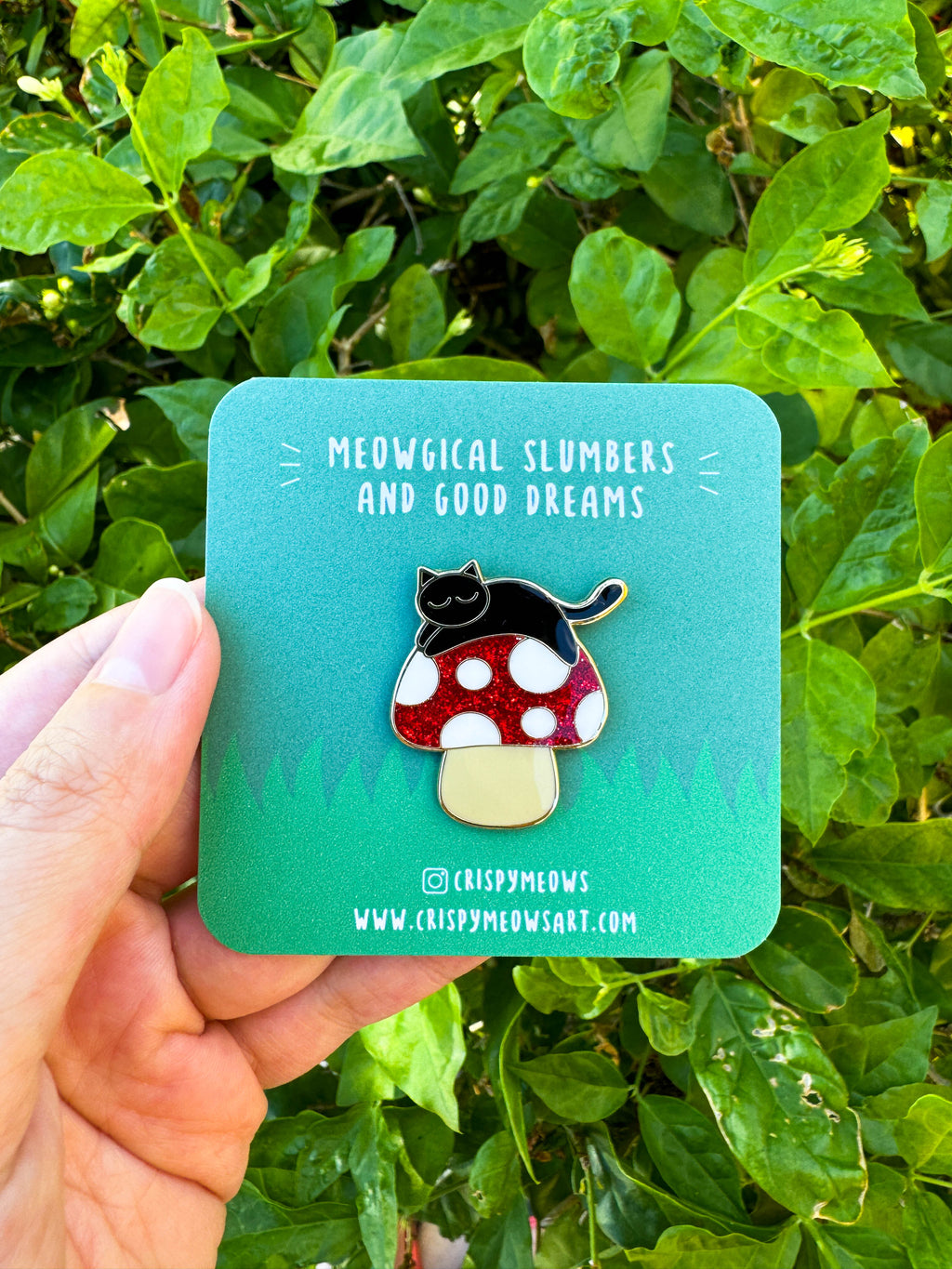 Mushroom Cat Enamel Pin
