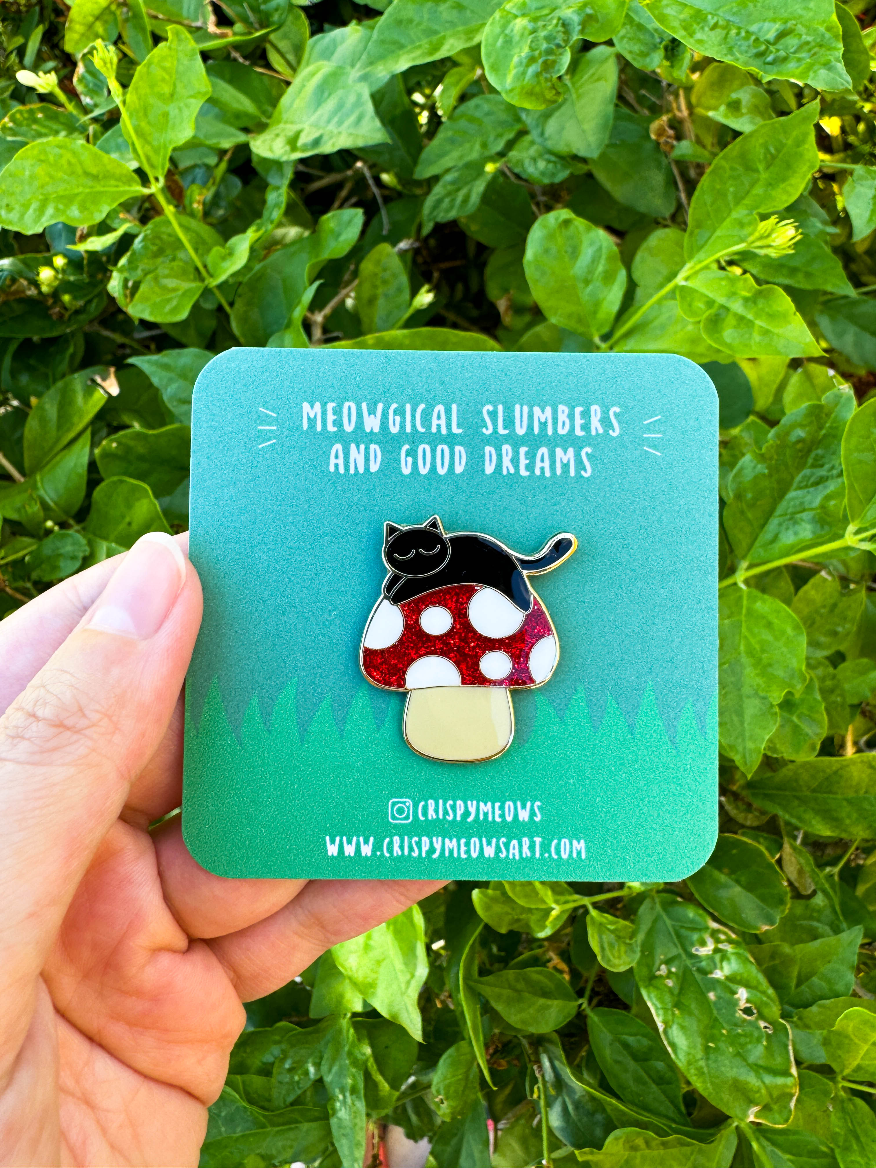 Mushroom Cat Enamel Pin