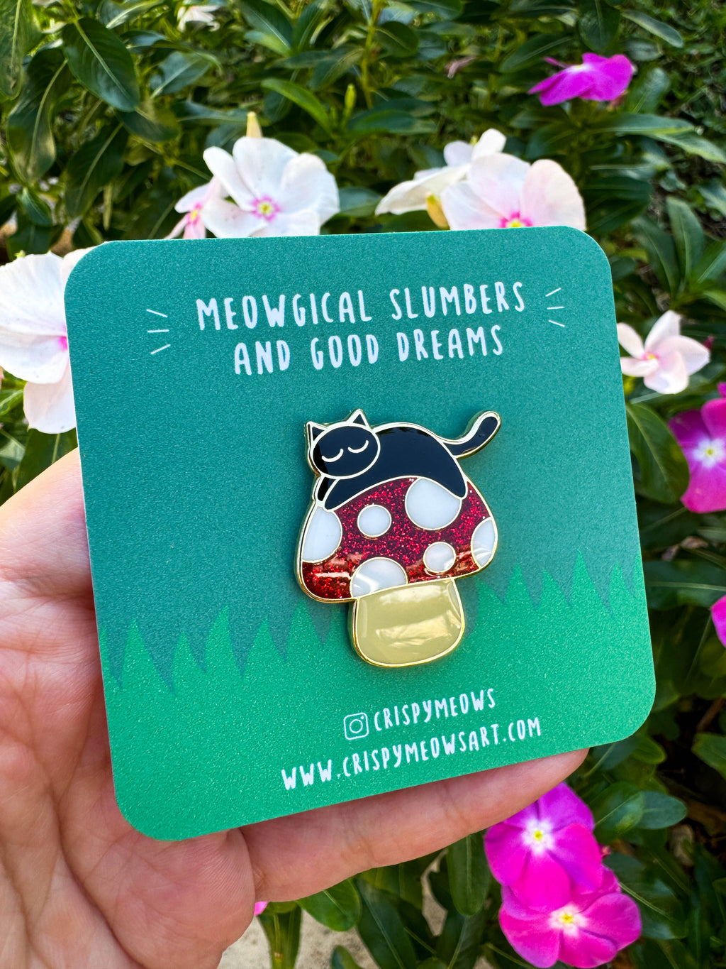 Mushroom Cat Enamel Pin