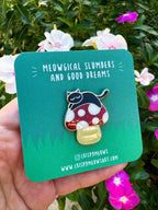 Mushroom Cat Enamel Pin