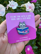 Book Cat Enamel Pin