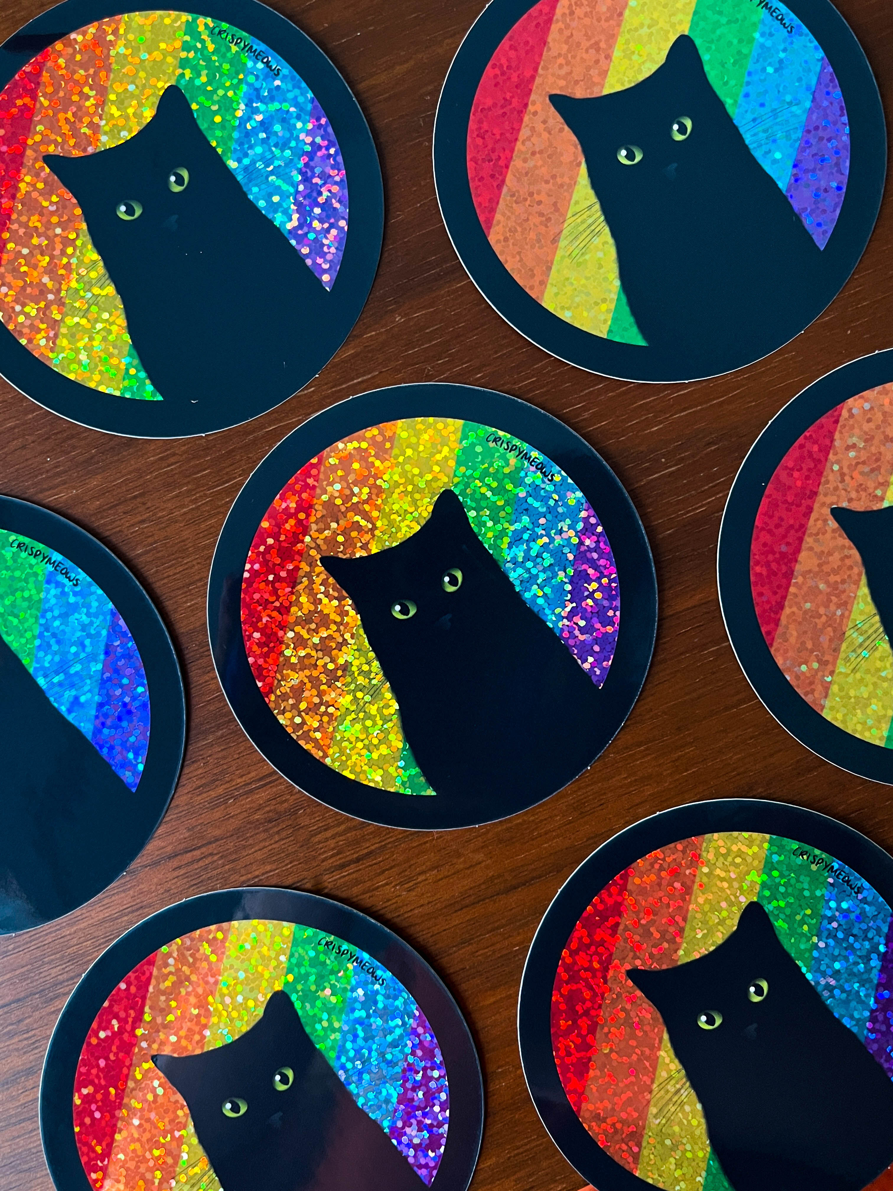 Pride Cat Glitter Sticker