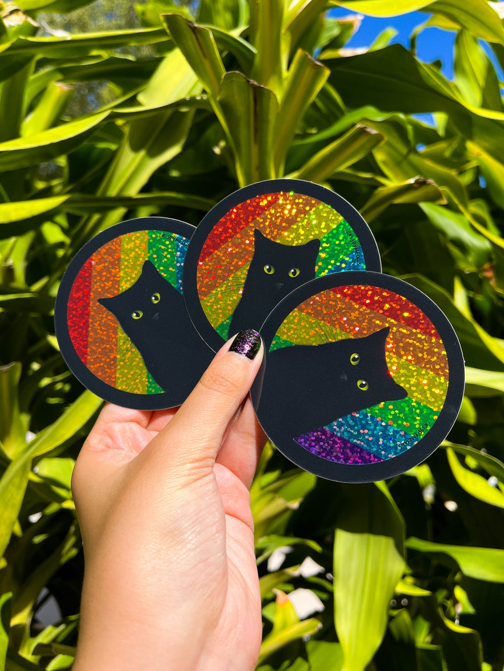 Pride Cat Glitter Sticker