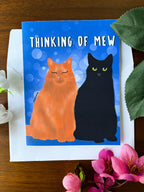 Thinking Of Mew Cat Card