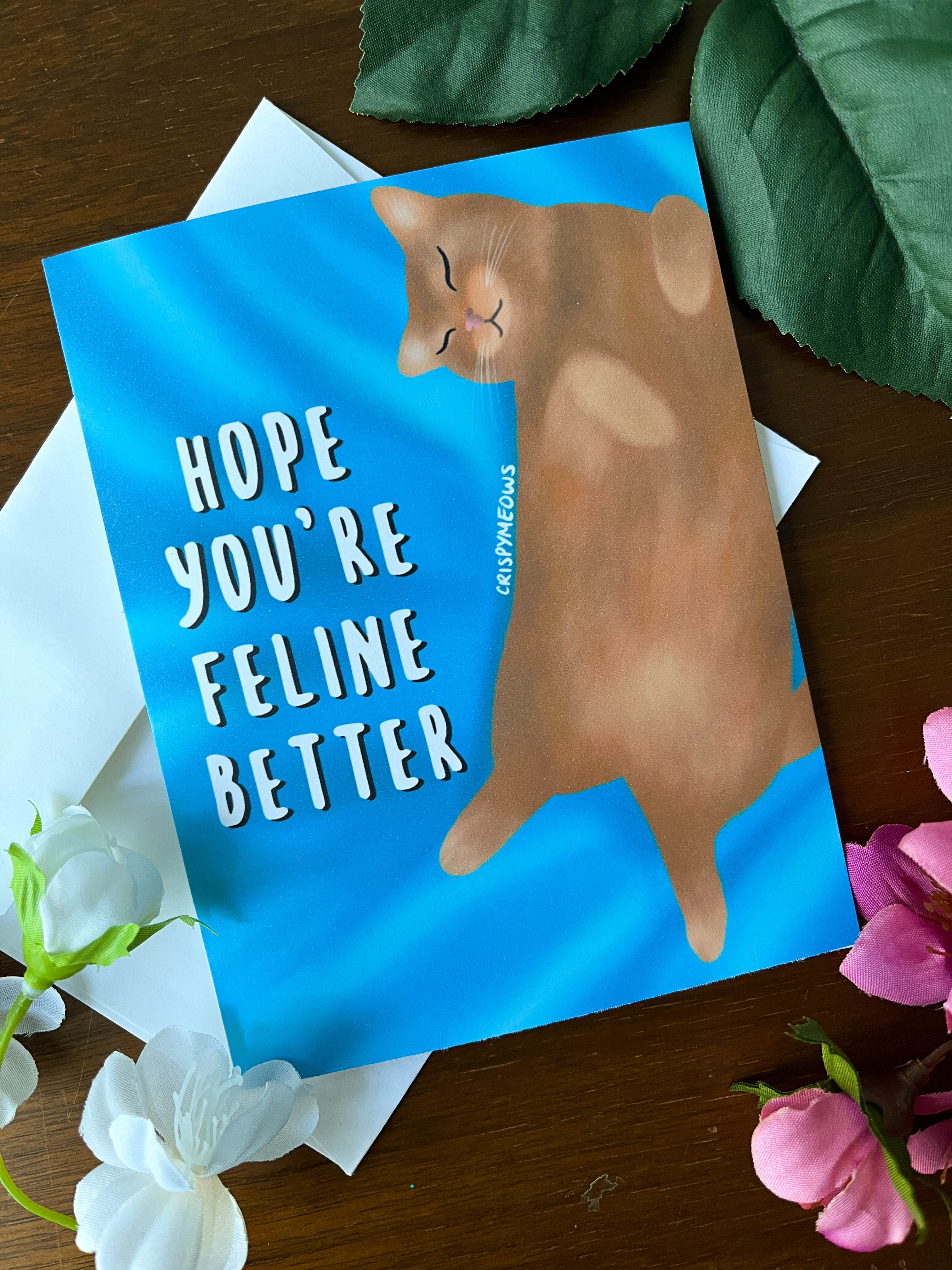 Hope You're Feline Better Cat Card