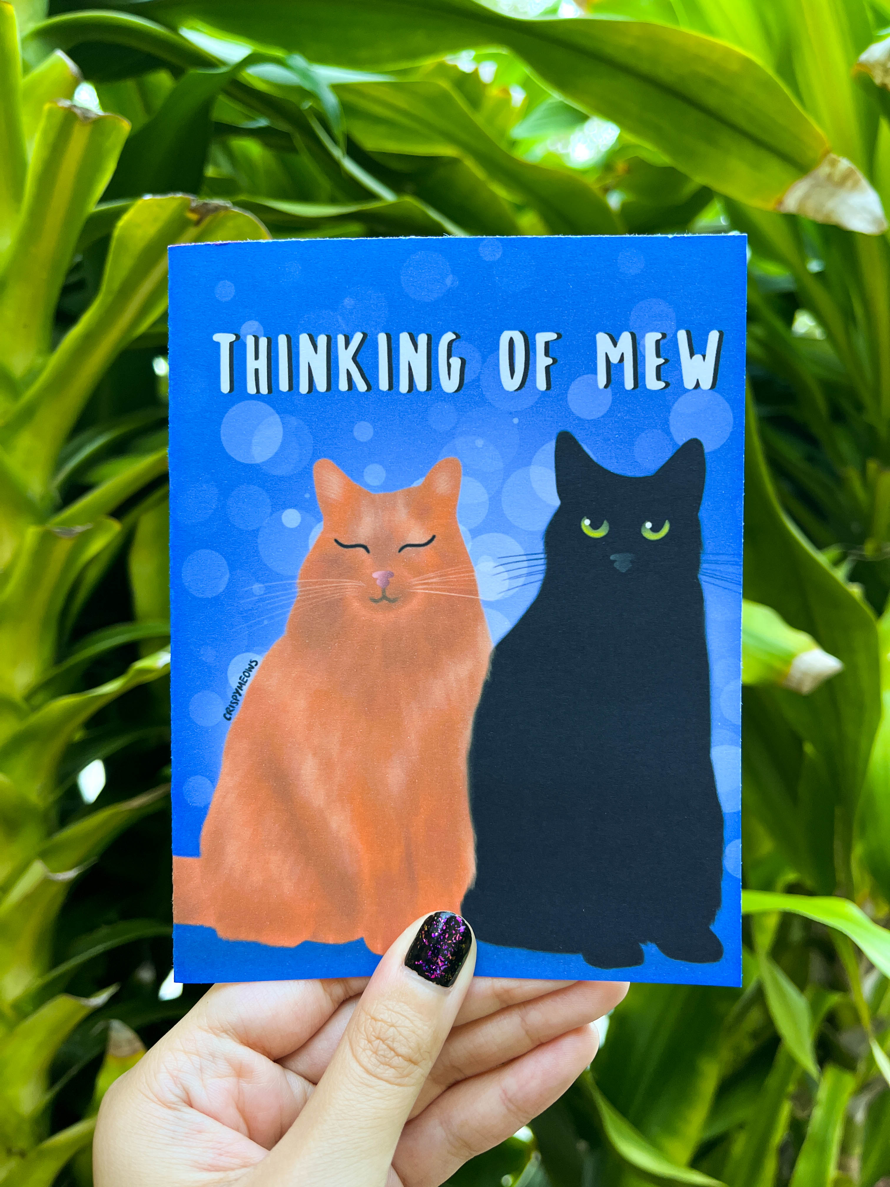 Thinking Of Mew Cat Card