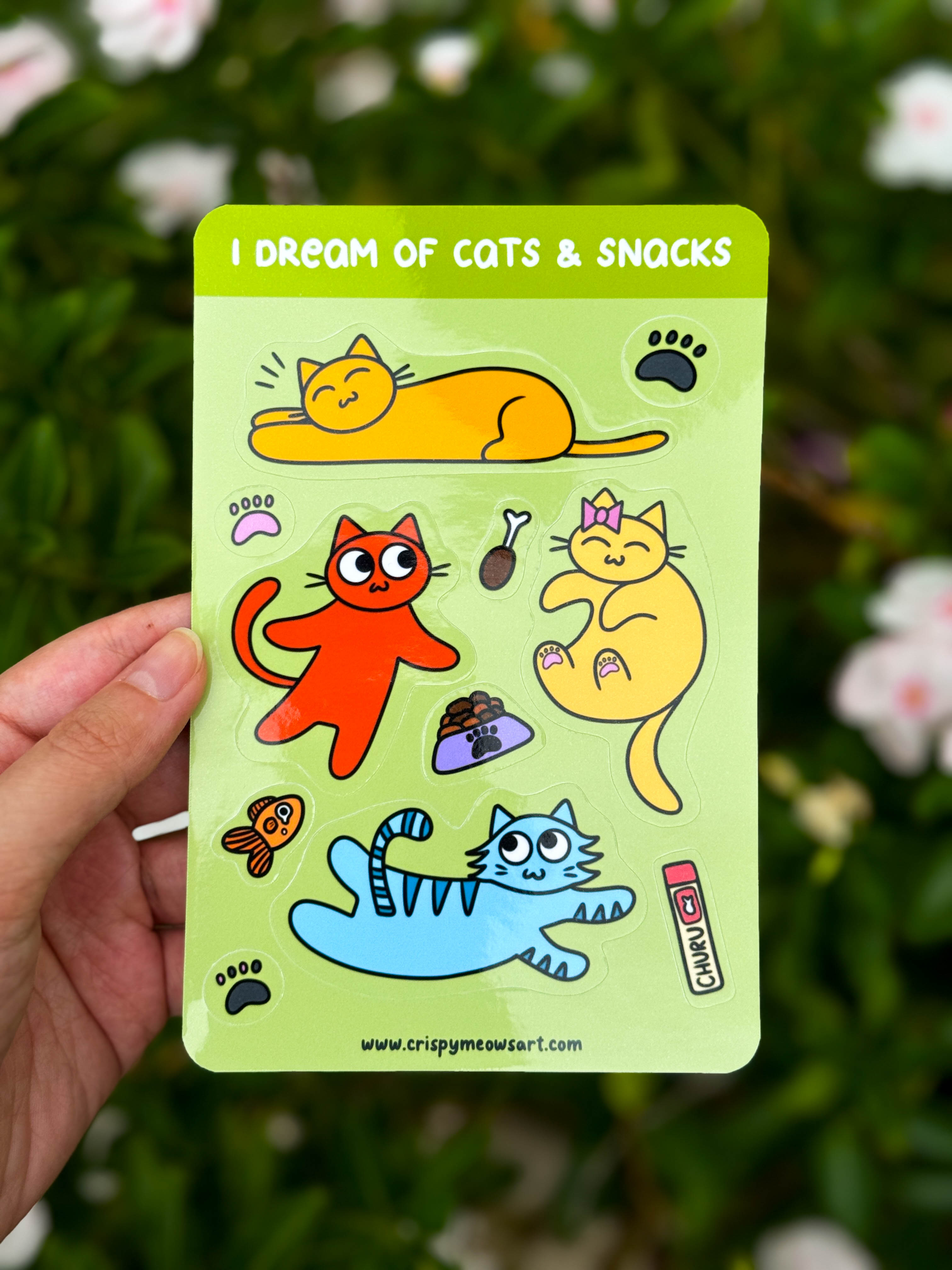 I Dream of Cats & Snacks Sticker Sheet