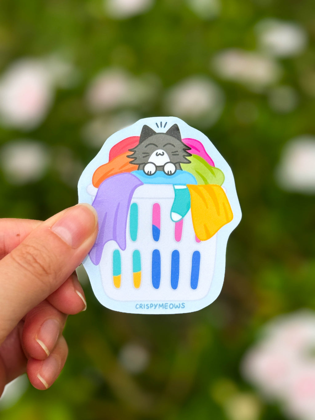 Cozy in the Laundry Sticker
